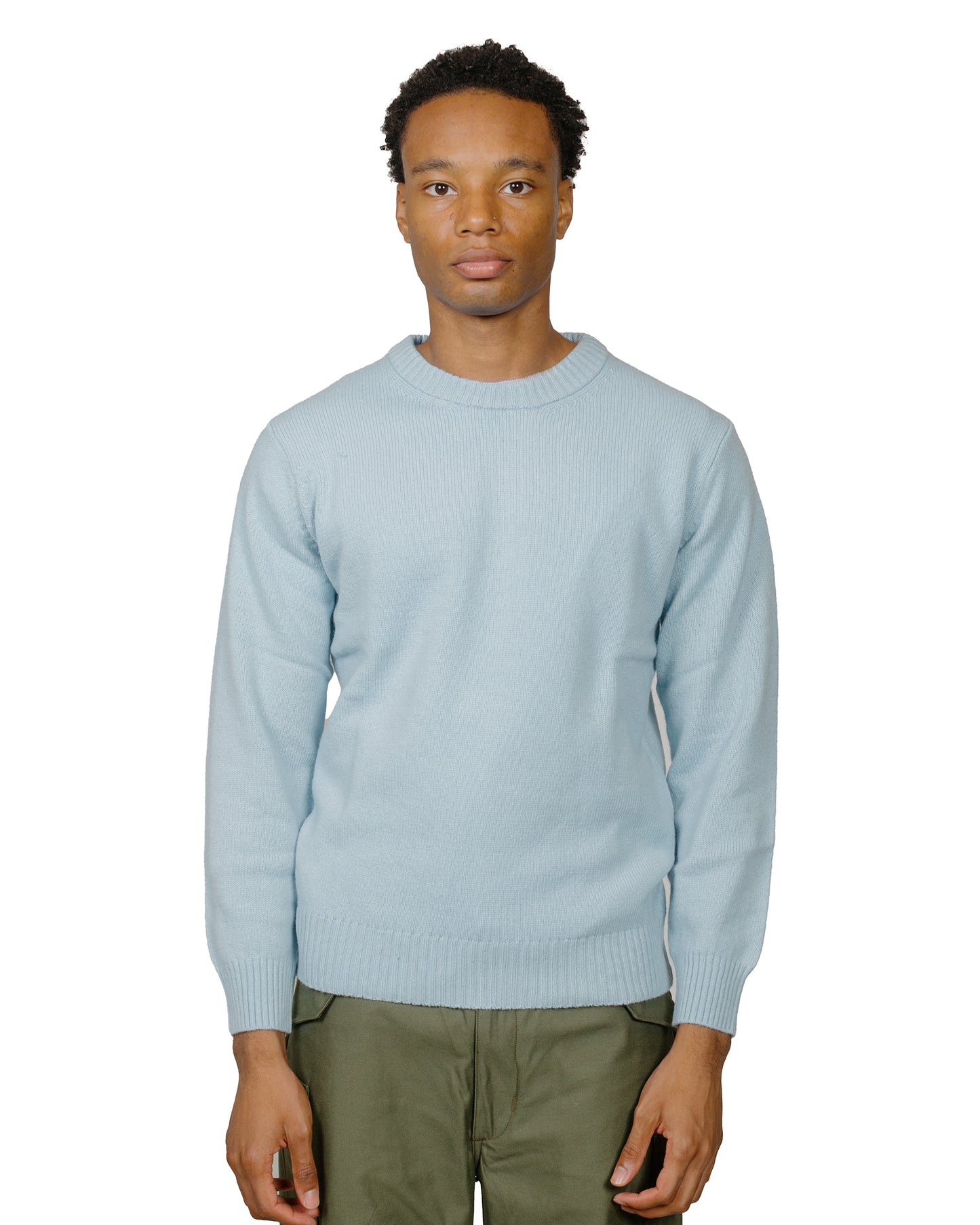 lost & found The Real McCoy's The Real McCoy's MC21114 Wool Crewneck Sweater Light Blue