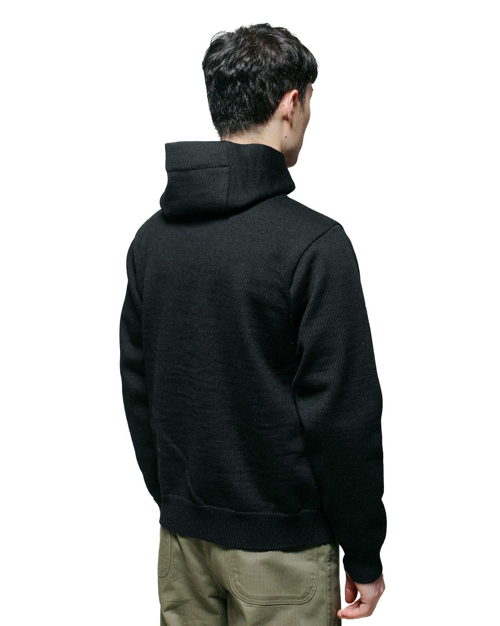The Real McCoy's MC23107 30s Hooded Knit Sweater Black model back