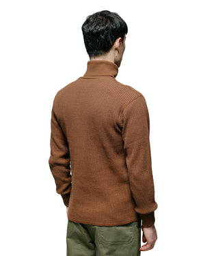 The Real McCoy's MC23110 High Neck Thermal Shirt Brown model back