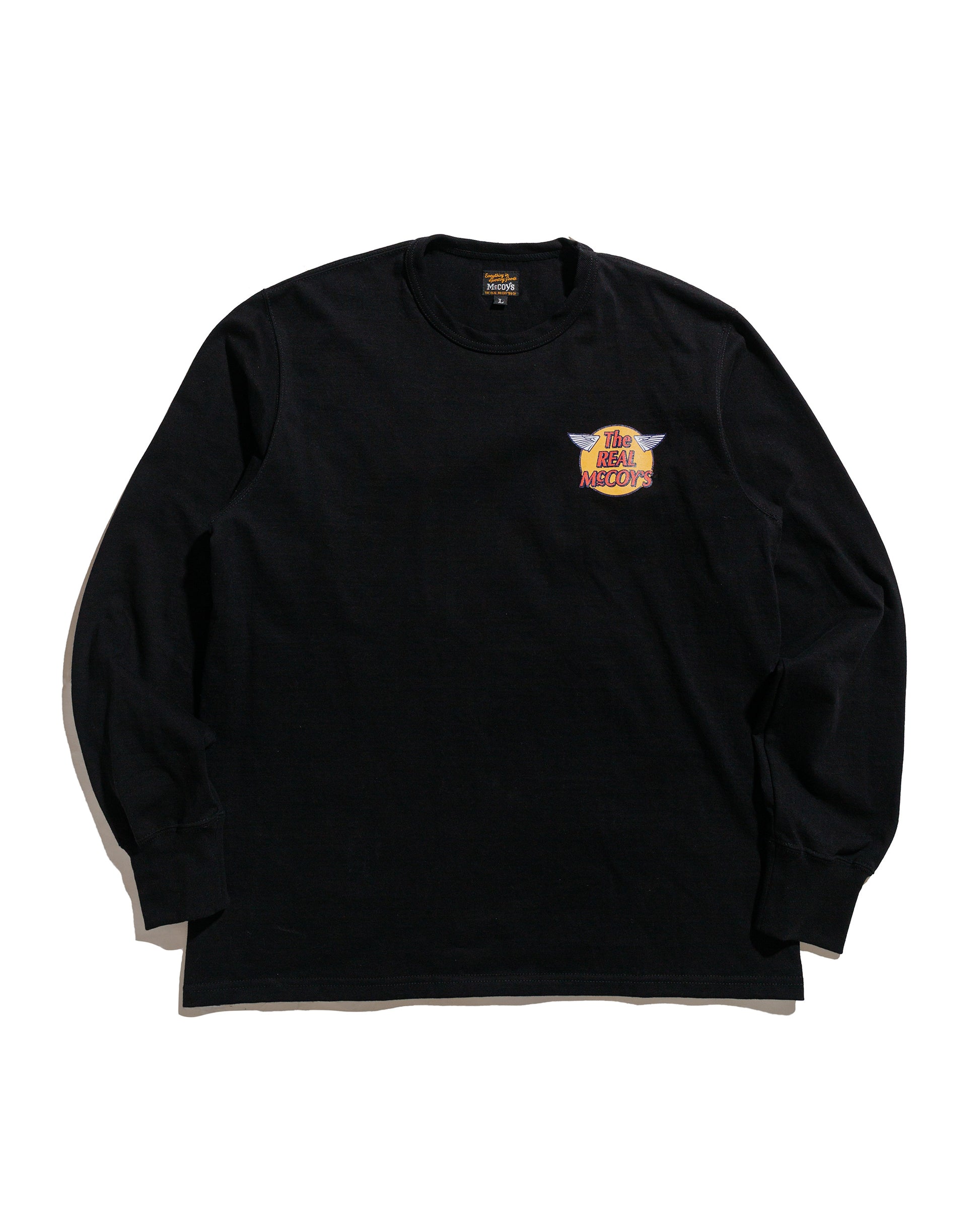 lost & found The Real McCoy's The Real McCoy's MC24003 The Real McCoy's Logo Tee L/S Black