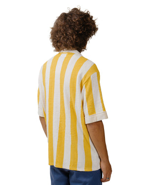 The Real McCoy's MC24015 Stripe Cotton Pile Beach Shirt Yellow model back