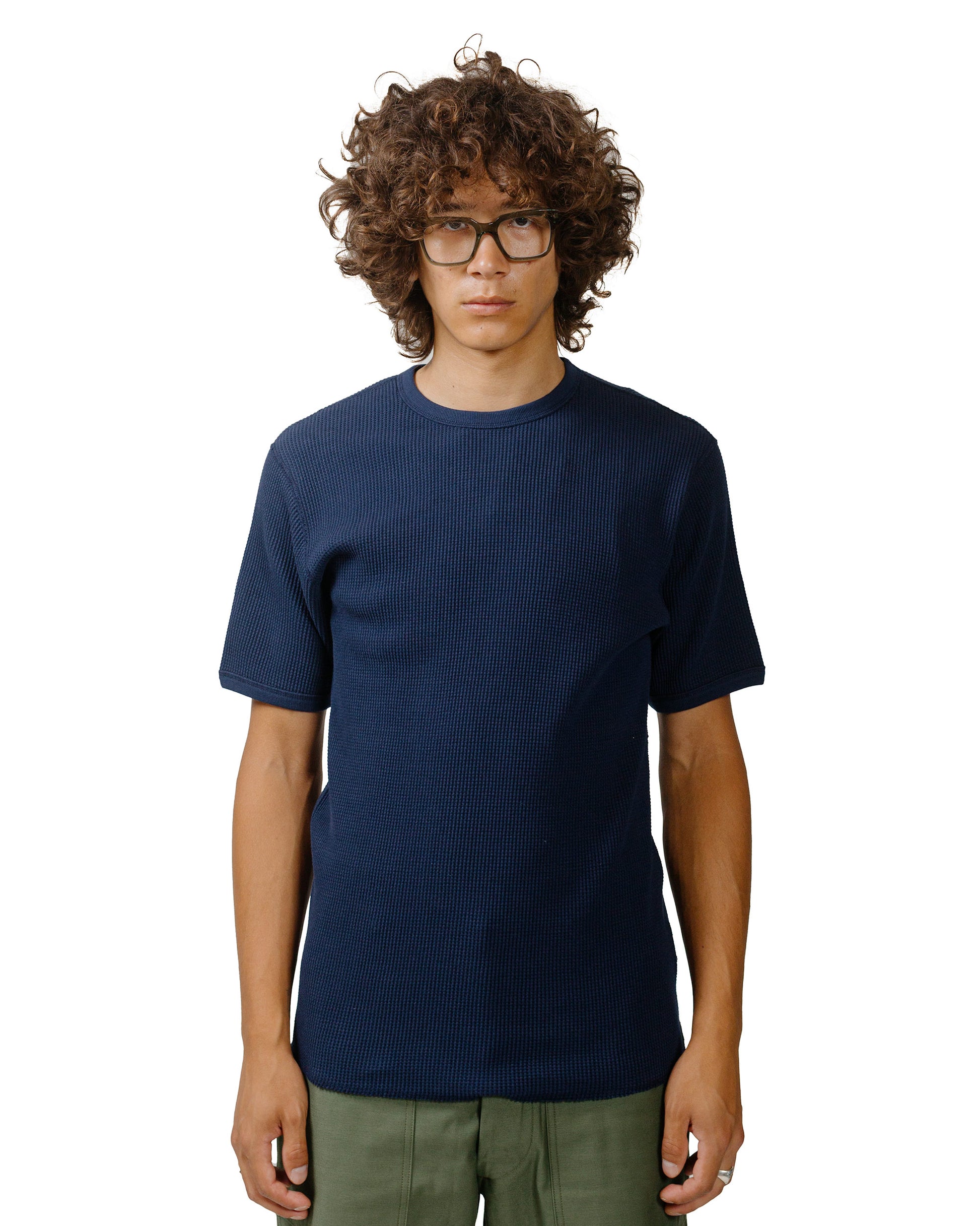 lost & found The Real McCoy's The Real McCoy's MC24018 Waffle Thermal Shirt S/S Navy