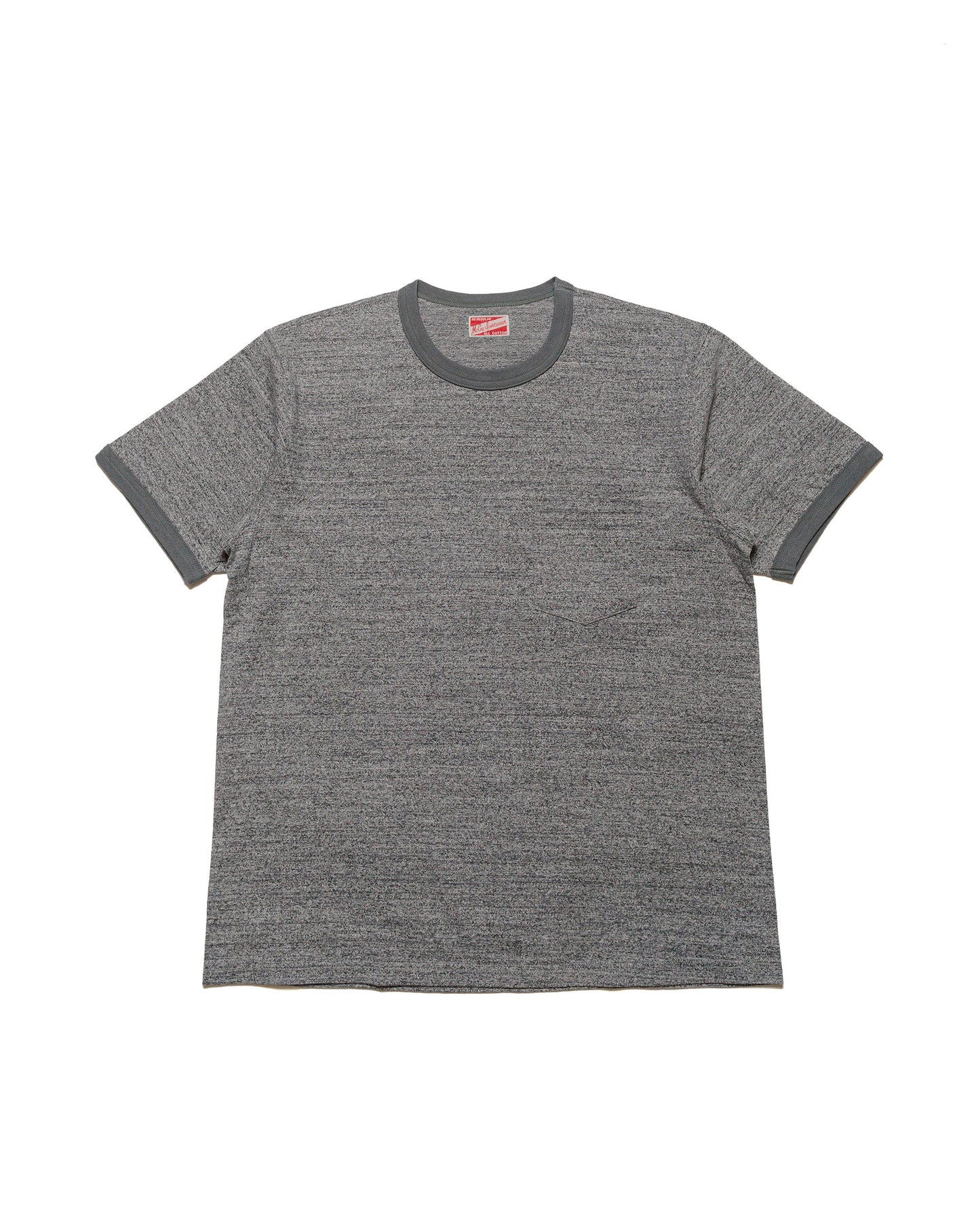 The Real McCoy's MC24020 Pocket Tee  Heather Gray, Ringer GrayTeal