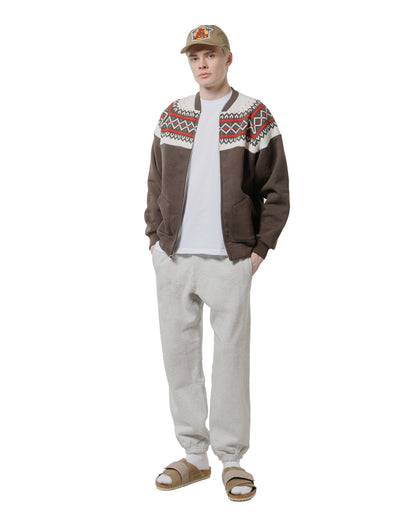 lost & found The Real McCoy's The Real McCoy's MC24112 Printed Snow Pattern F/Z Sweatshirt Charcoal