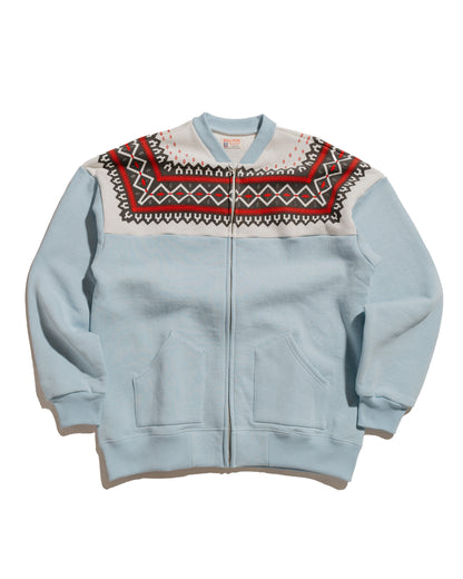 lost & found The Real McCoy's The Real McCoy's MC24112 Printed Snow Pattern F/Z Sweatshirt Saxe