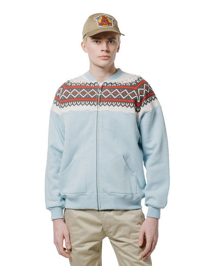 lost & found The Real McCoy's The Real McCoy's MC24112 Printed Snow Pattern F/Z Sweatshirt Saxe