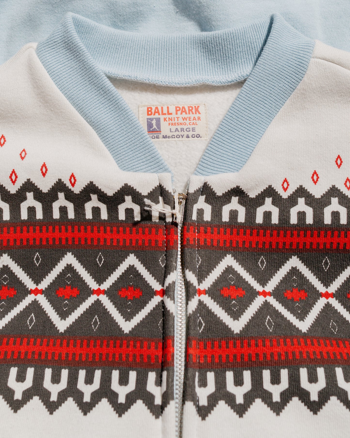 lost & found The Real McCoy's The Real McCoy's MC24112 Printed Snow Pattern F/Z Sweatshirt Saxe