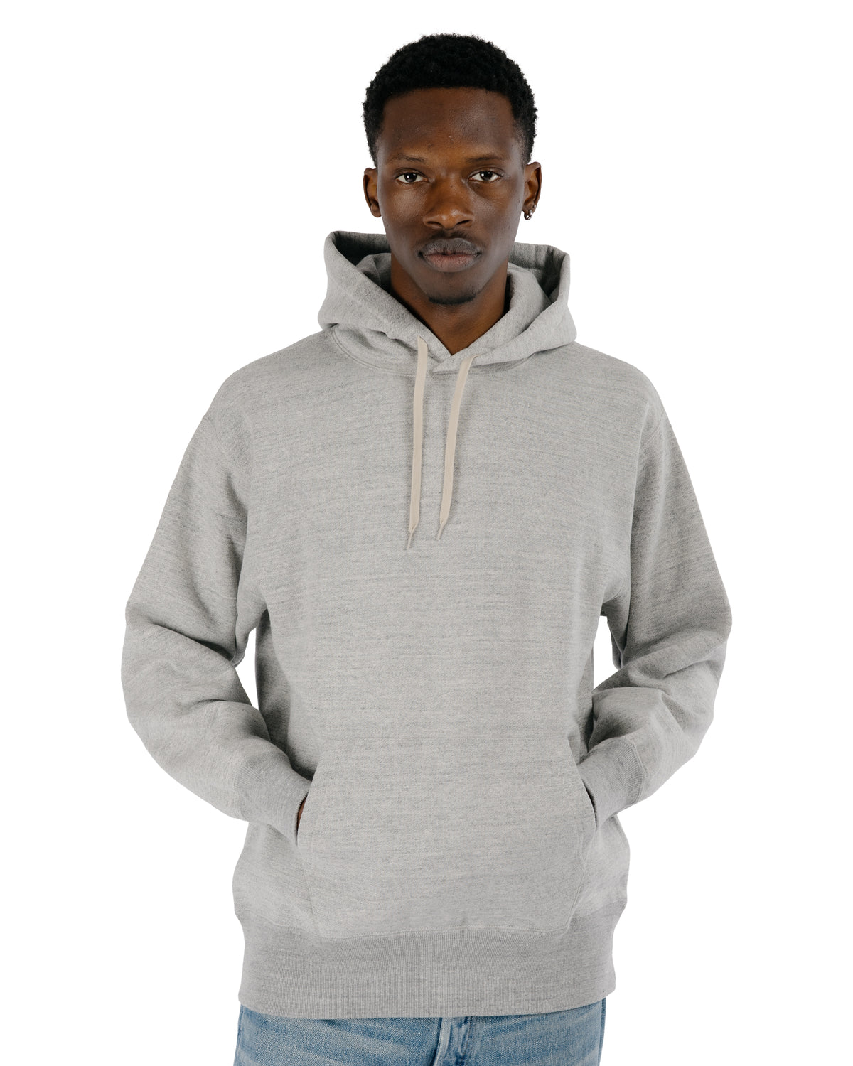 The Real McCoy’s MC24114 10 Oz. Loopwheel Hooded Sweatshirt Gray