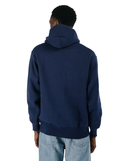 The Real McCoy’s MC24114 10 Oz. Loopwheel Hooded Sweatshirt Navy