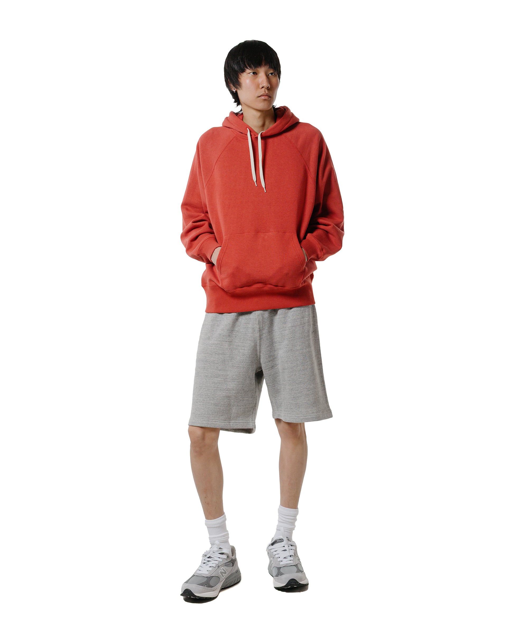 lost & found The Real McCoy's The Real McCoy's MC24118 9 Oz. Loopwheel Raglan Hooded Sweatshirt Cherry
