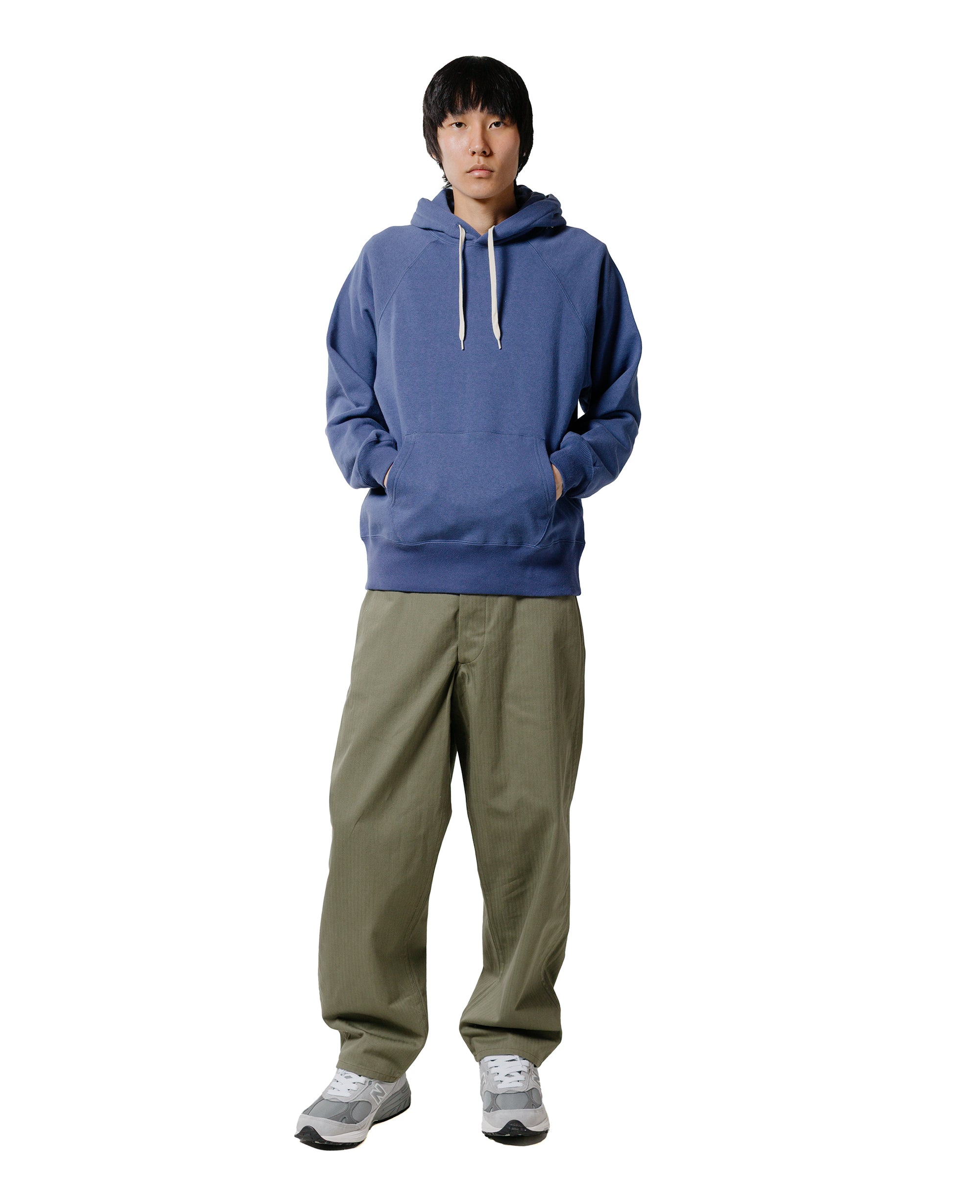 lost & found The Real McCoy's The Real McCoy's MC24118 9 Oz. Loopwheel Raglan Hooded Sweatshirt MQ Navy