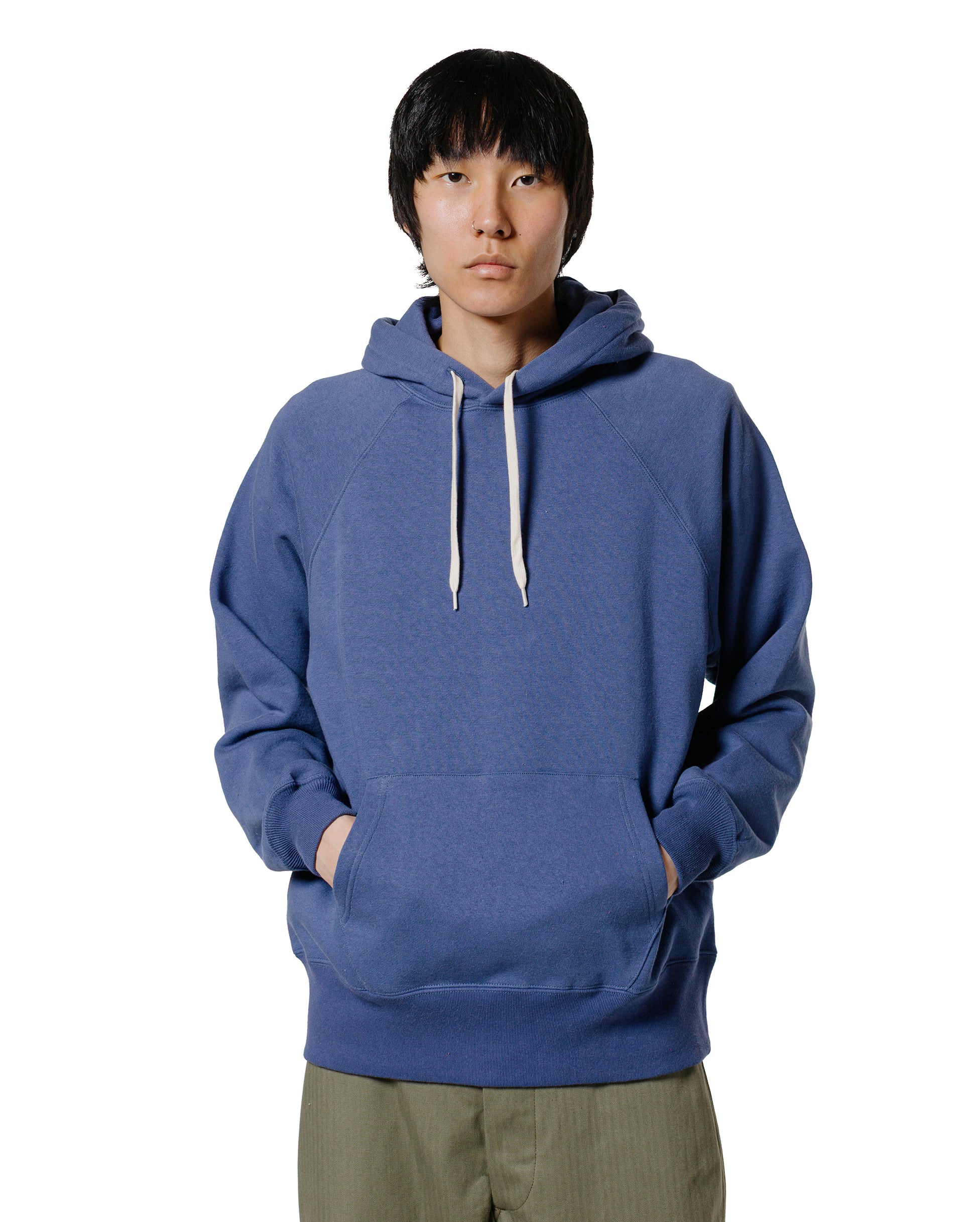 lost & found The Real McCoy's The Real McCoy's MC24118 9 Oz. Loopwheel Raglan Hooded Sweatshirt MQ Navy