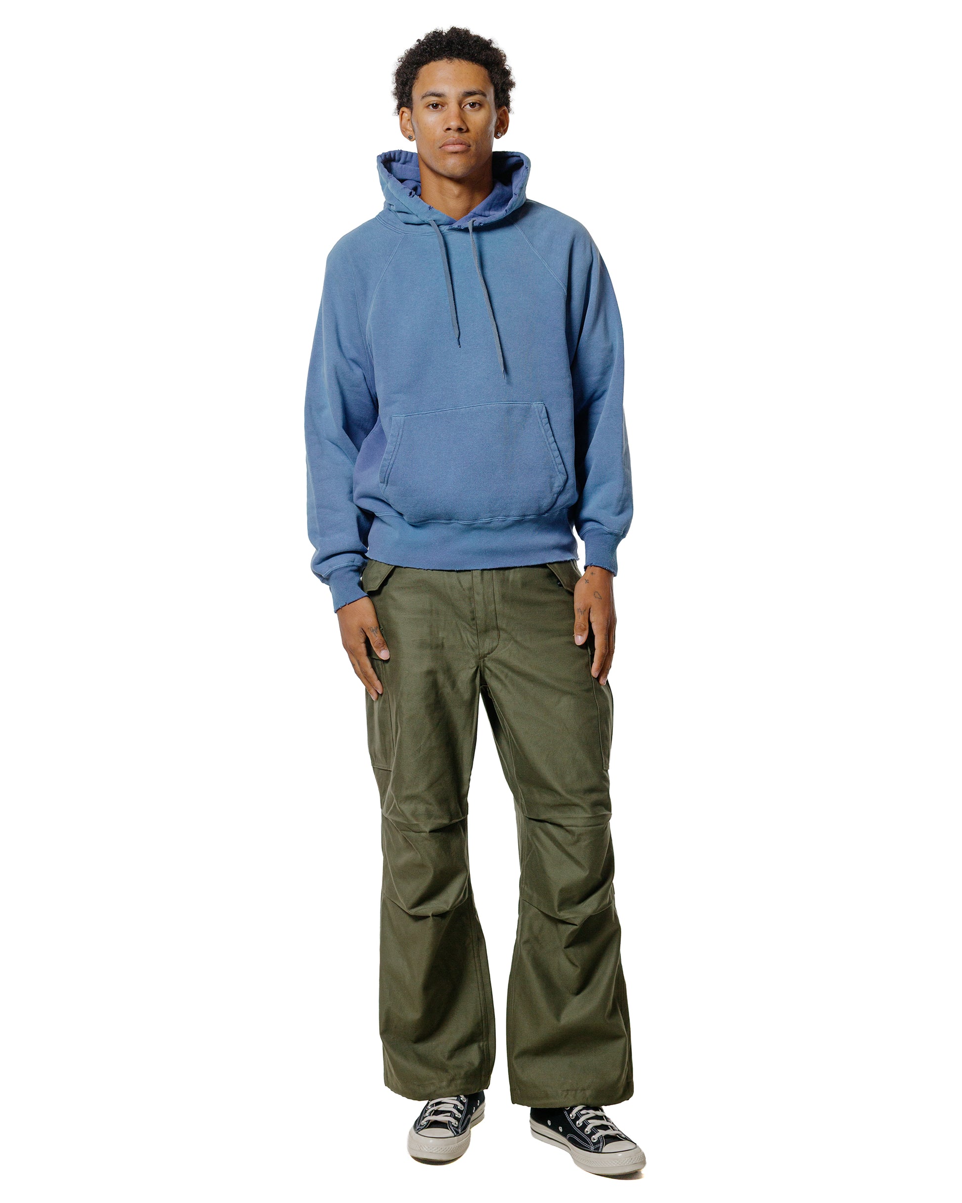 lost & found The Real McCoy's The Real McCoy's MC24119 9 Oz. Loopwheel Raglan Hooded Sweatshirt MQ Navy