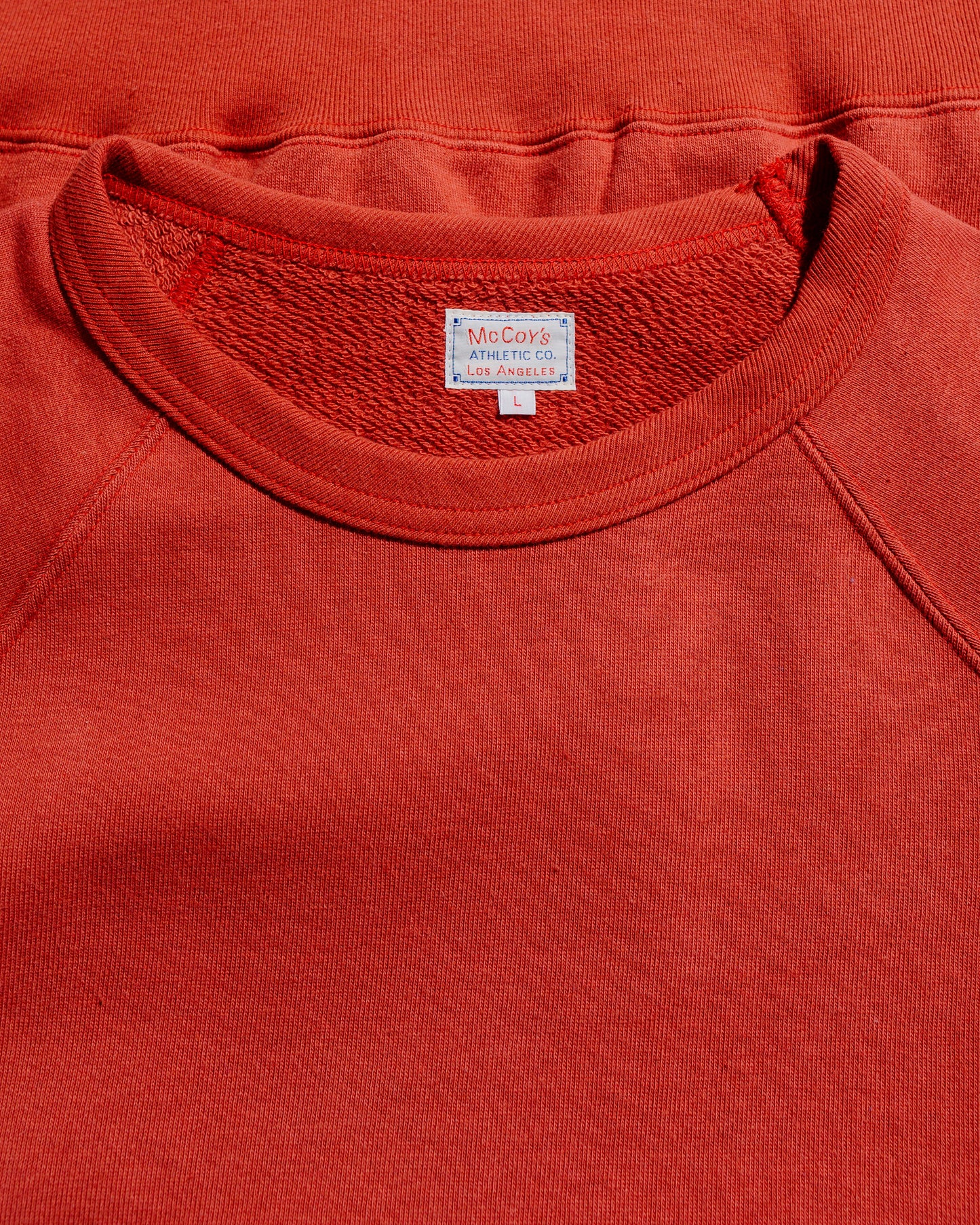 lost & found The Real McCoy's The Real McCoy's MC24117 9 Oz. Loopwheel Raglan Sweatshirt Cherry