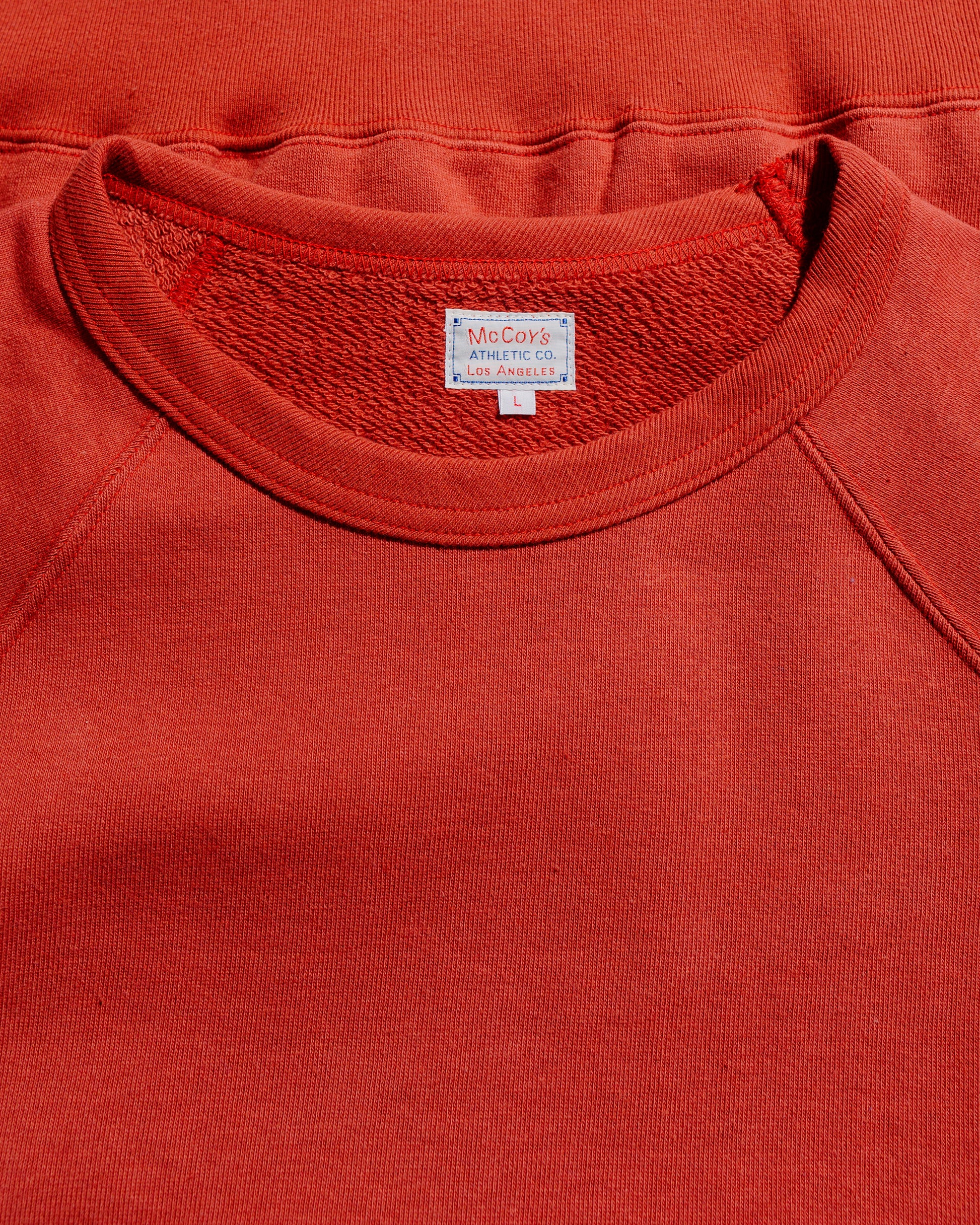 lost & found The Real McCoy's The Real McCoy's MC24117 9 Oz. Loopwheel Raglan Sweatshirt Cherry
