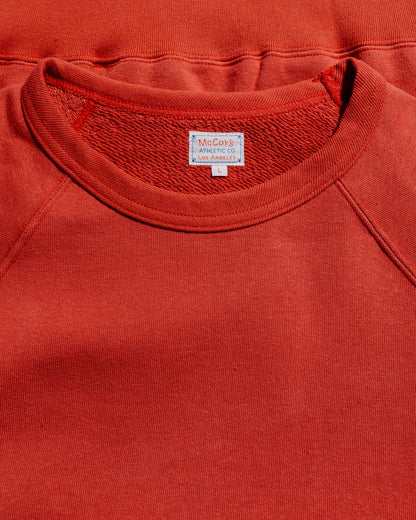 lost & found The Real McCoy's The Real McCoy's MC24117 9 Oz. Loopwheel Raglan Sweatshirt Cherry