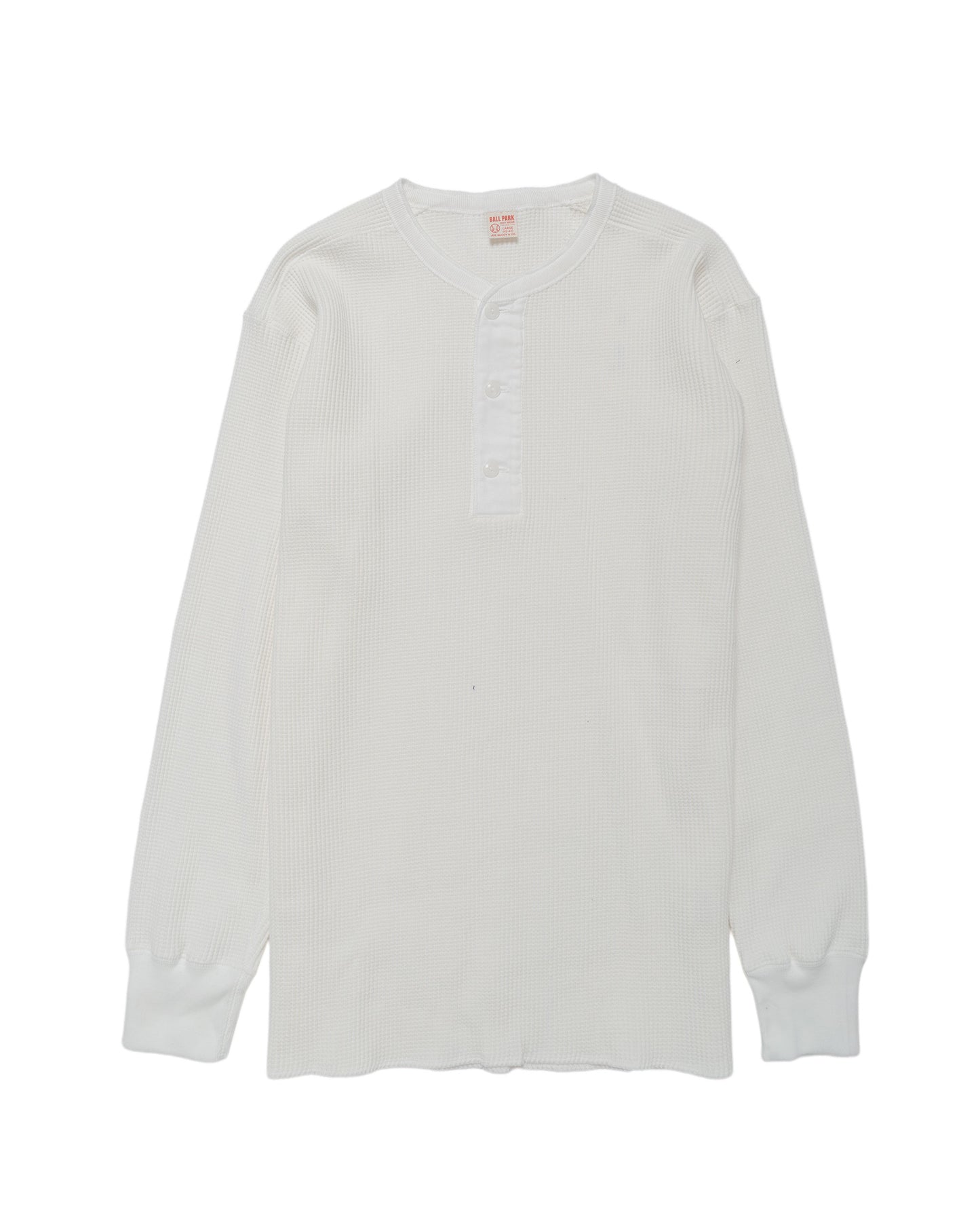 lost & found The Real McCoy's The Real McCoy's MC24122 Waffle Thermal Henley Undershirt L/S White