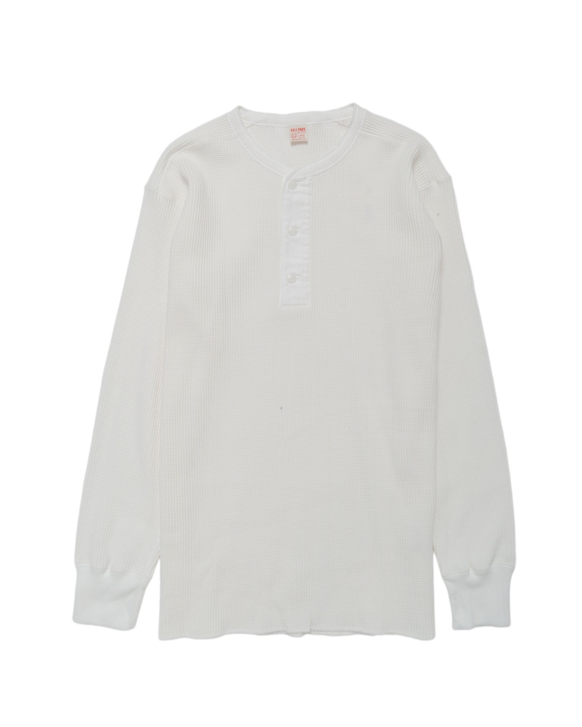 lost & found The Real McCoy's The Real McCoy's MC24122 Waffle Thermal Henley Undershirt L/S White