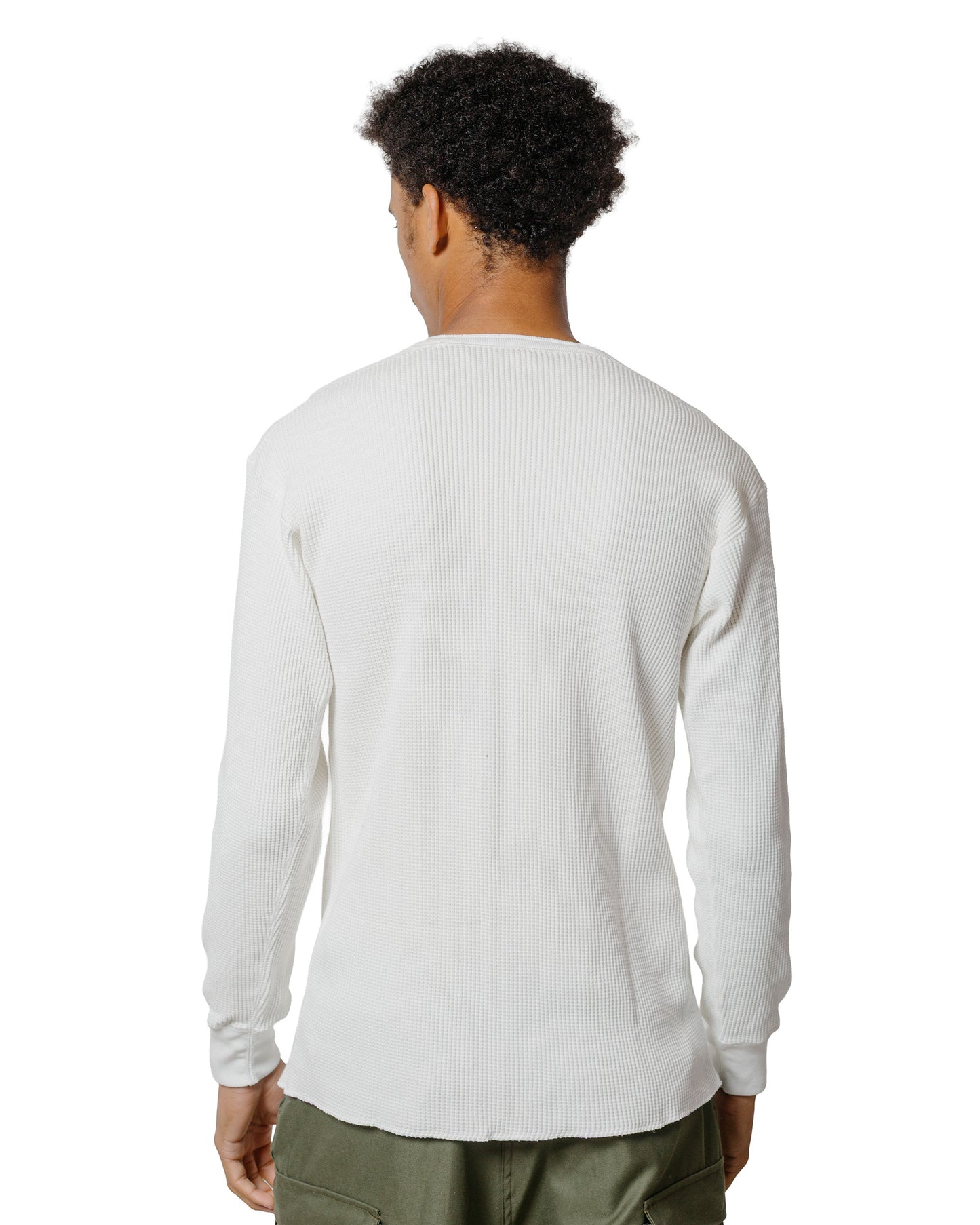 lost & found The Real McCoy's The Real McCoy's MC24122 Waffle Thermal Henley Undershirt L/S White