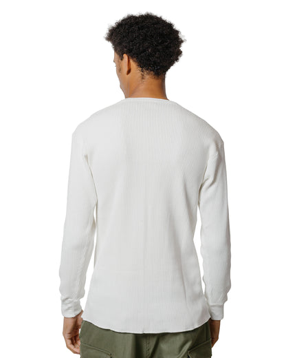 lost & found The Real McCoy's The Real McCoy's MC24122 Waffle Thermal Henley Undershirt L/S White