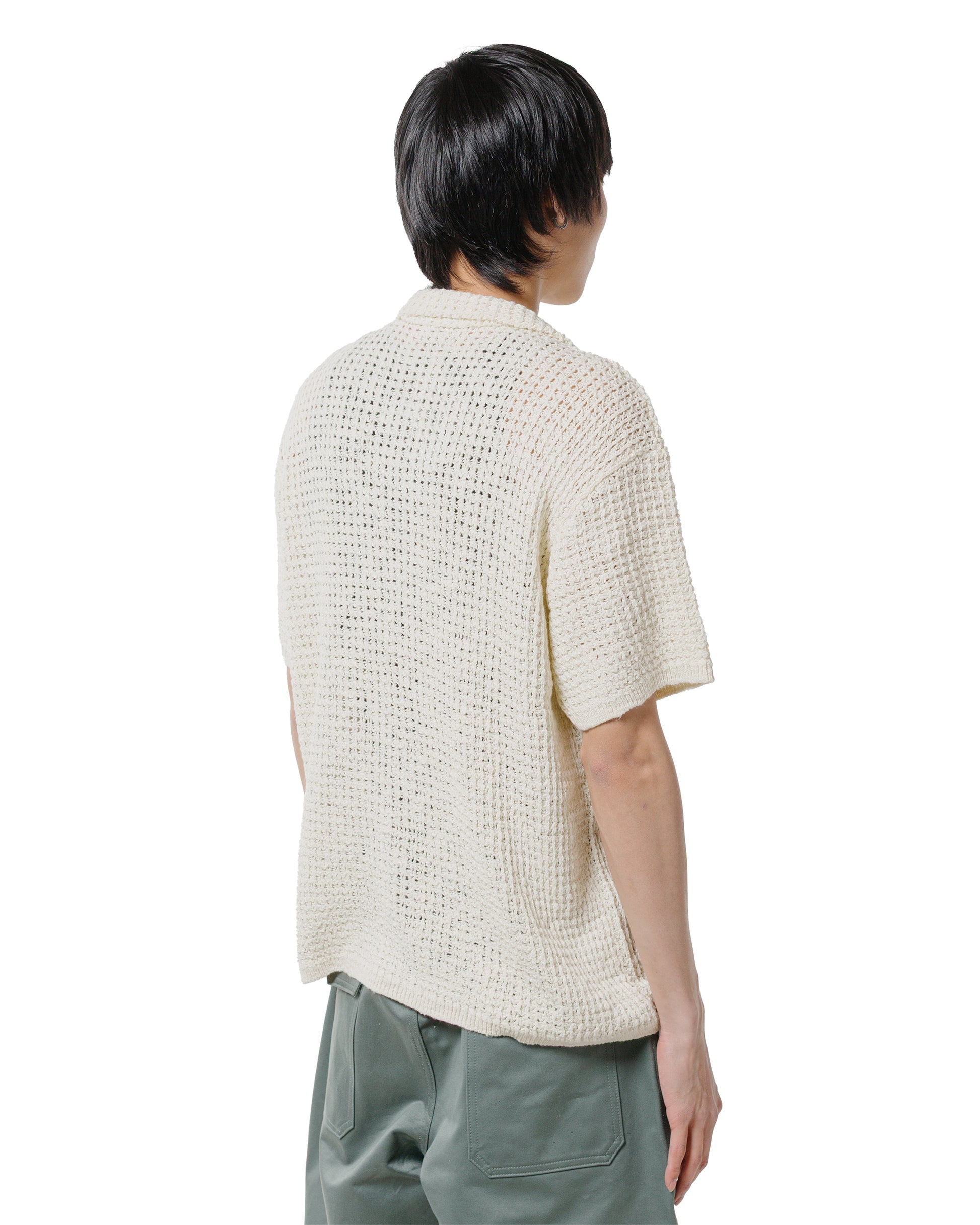 lost & found The Real McCoy's The Real McCoy's MC25002 Cotton Knitted Button Up Shirt Milk