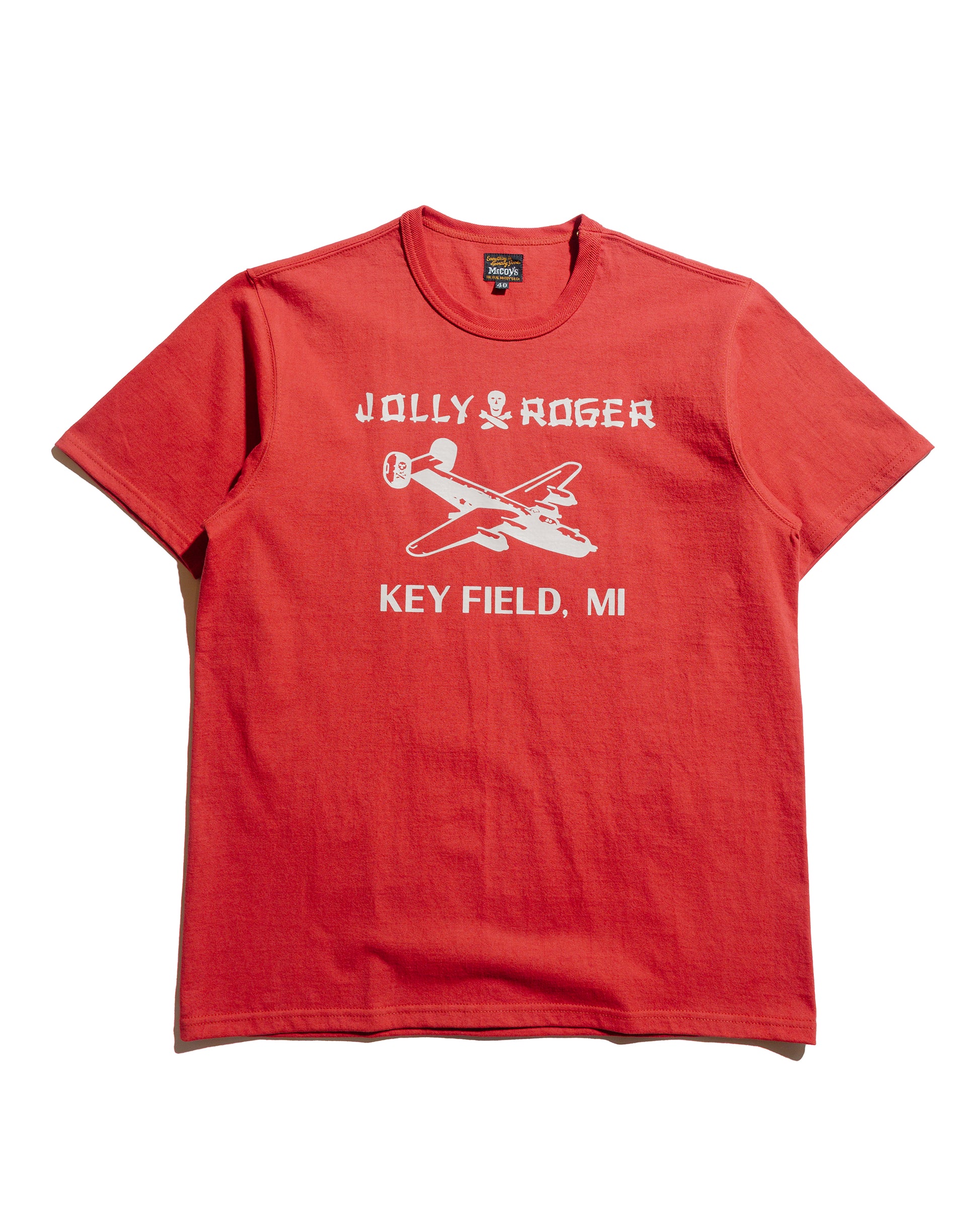 lost & found The Real McCoy's The Real McCoy's MC25003 Military Tee / Jolly Roger, Key Field Cherry