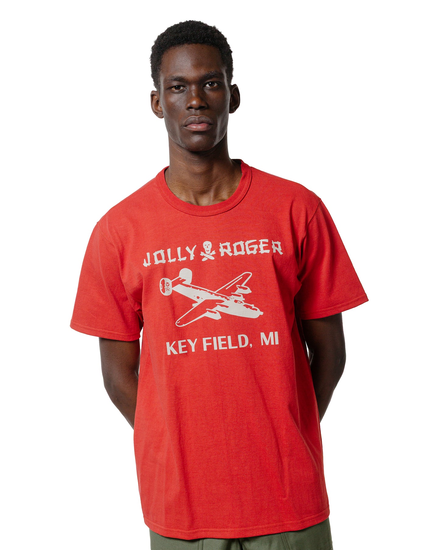 lost & found The Real McCoy's The Real McCoy's MC25003 Military Tee / Jolly Roger, Key Field Cherry