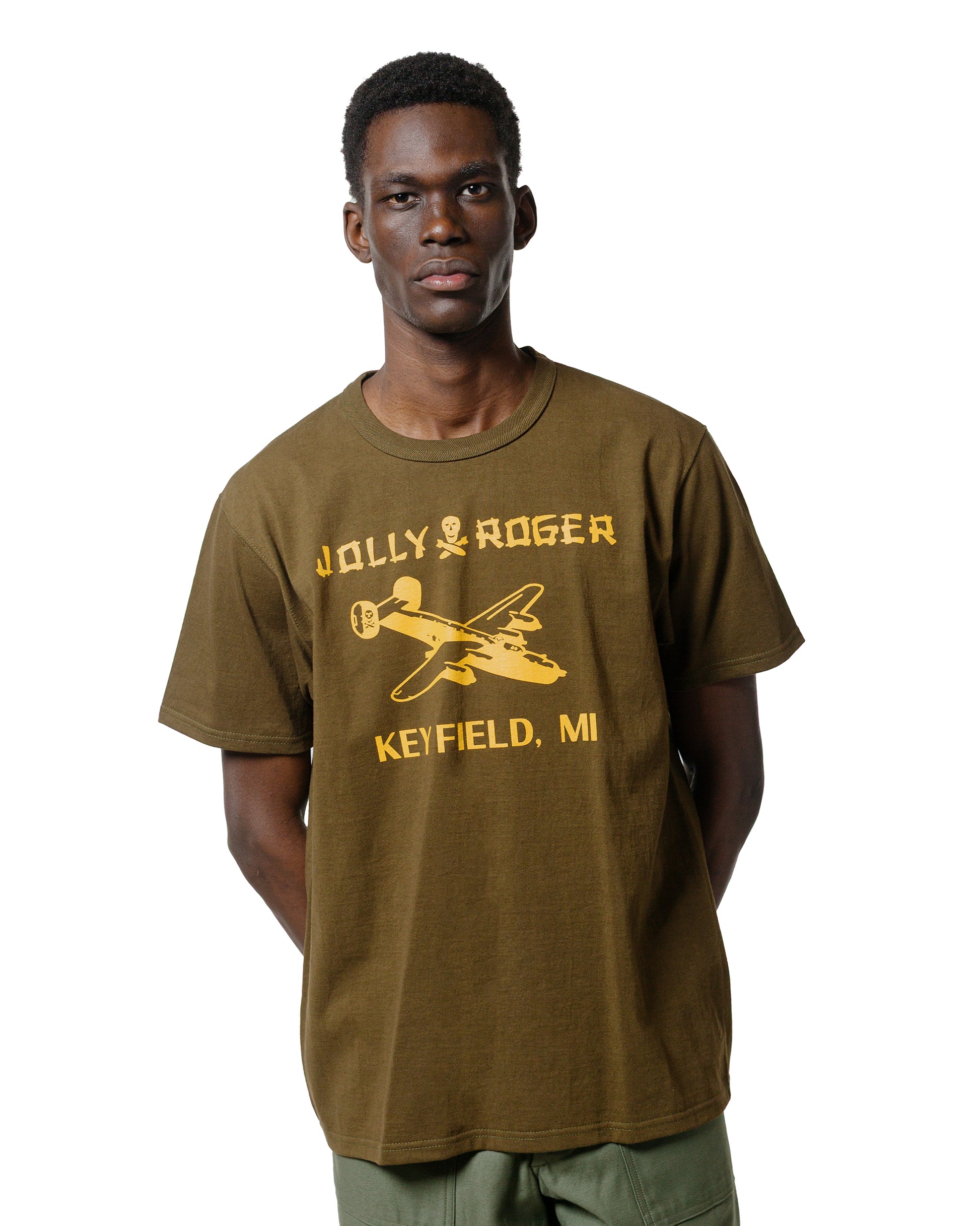 lost & found The Real McCoy's The Real McCoy's MC25003 Military Tee / Jolly Roger, Key Field Olive