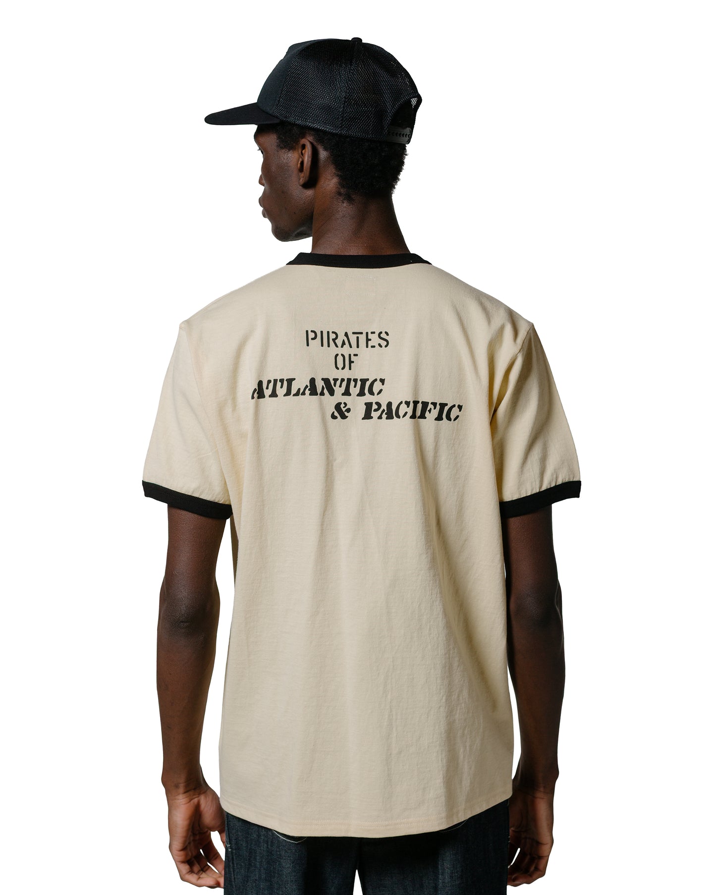 lost & found The Real McCoy's The Real McCoy's MC25005 Military Tee / USS Kidd Ecru/Black