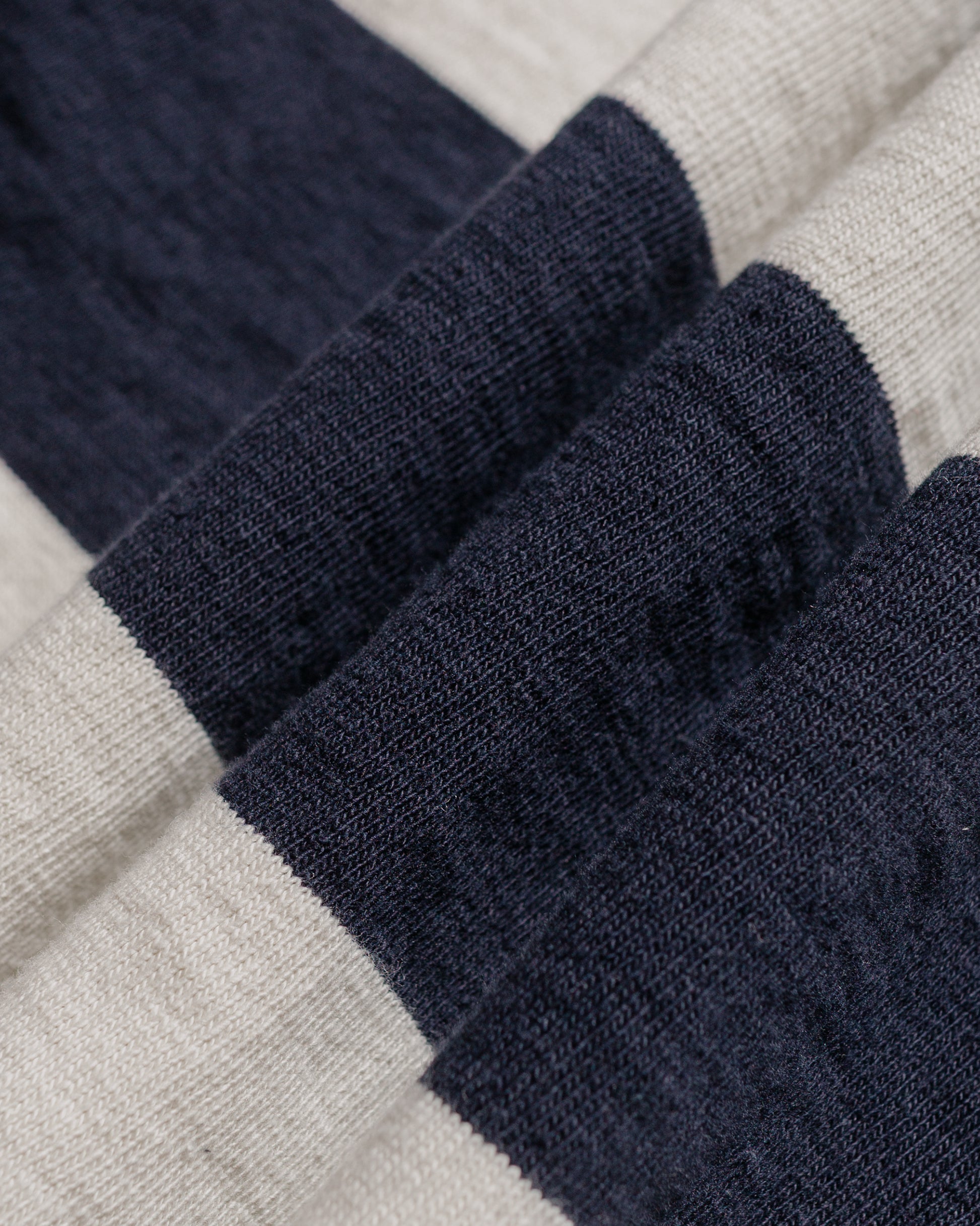 lost & found The Real McCoy's The Real McCoy's MC25013 Climbers' Striped Rugby Shirt Navy/Ecru