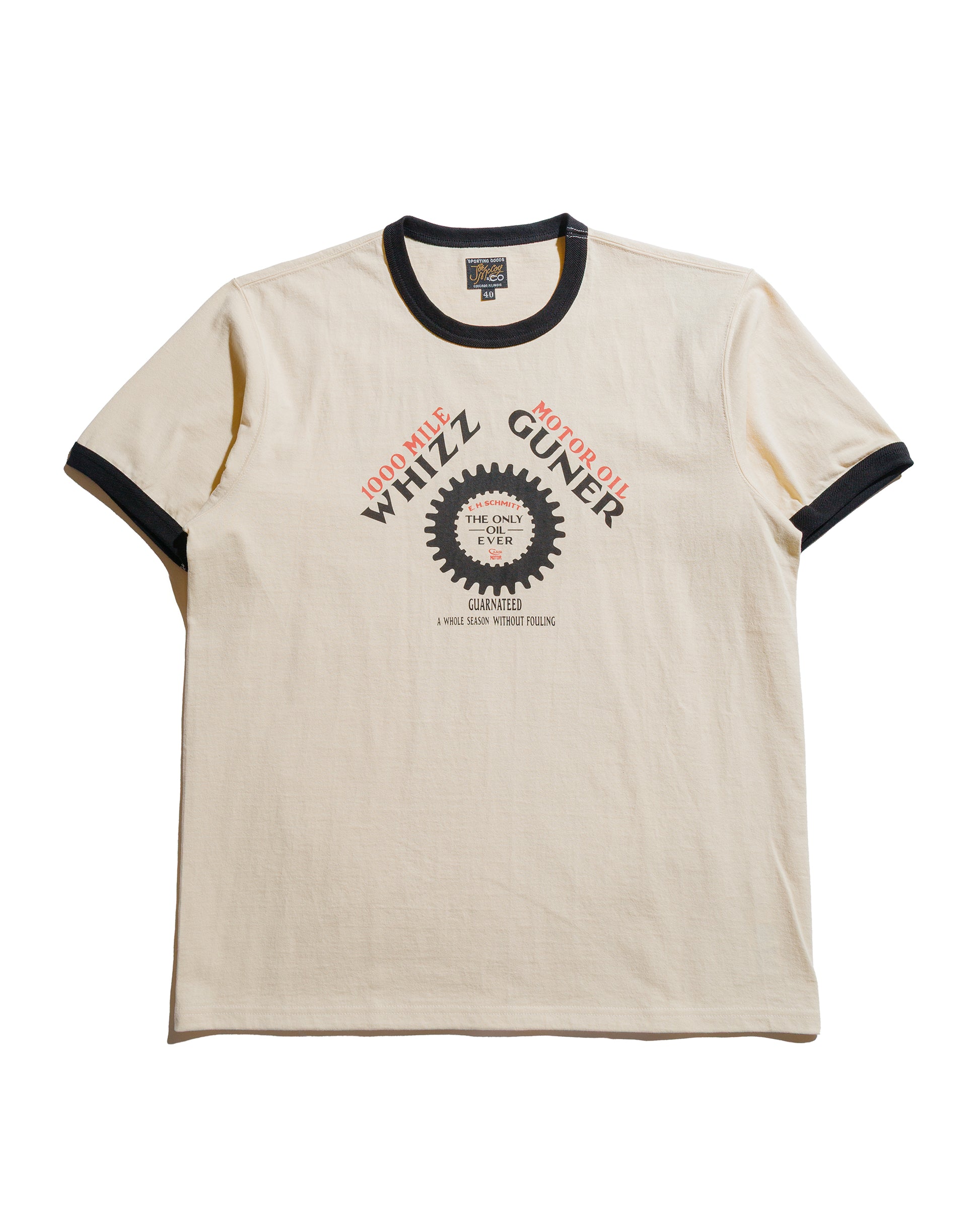 lost & found The Real McCoy's The Real McCoy's MC25016 Joe McCoy Tee / Whiz Gunner Ecru/Black