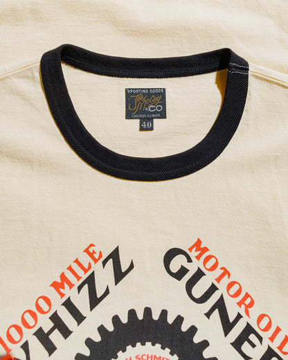 lost & found The Real McCoy's The Real McCoy's MC25016 Joe McCoy Tee / Whiz Gunner Ecru/Black