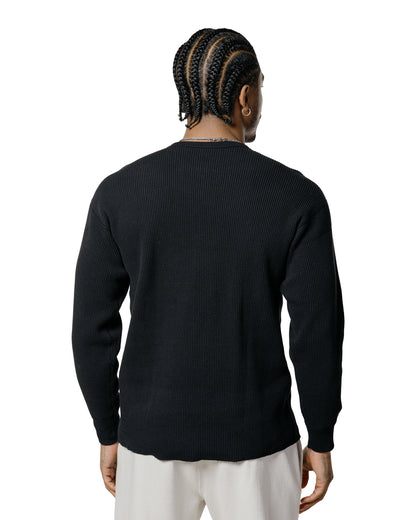 lost & found The Real McCoy's The Real McCoy's MC25103 Ball Park Waffle Thermal Shirt L/S Tee Black