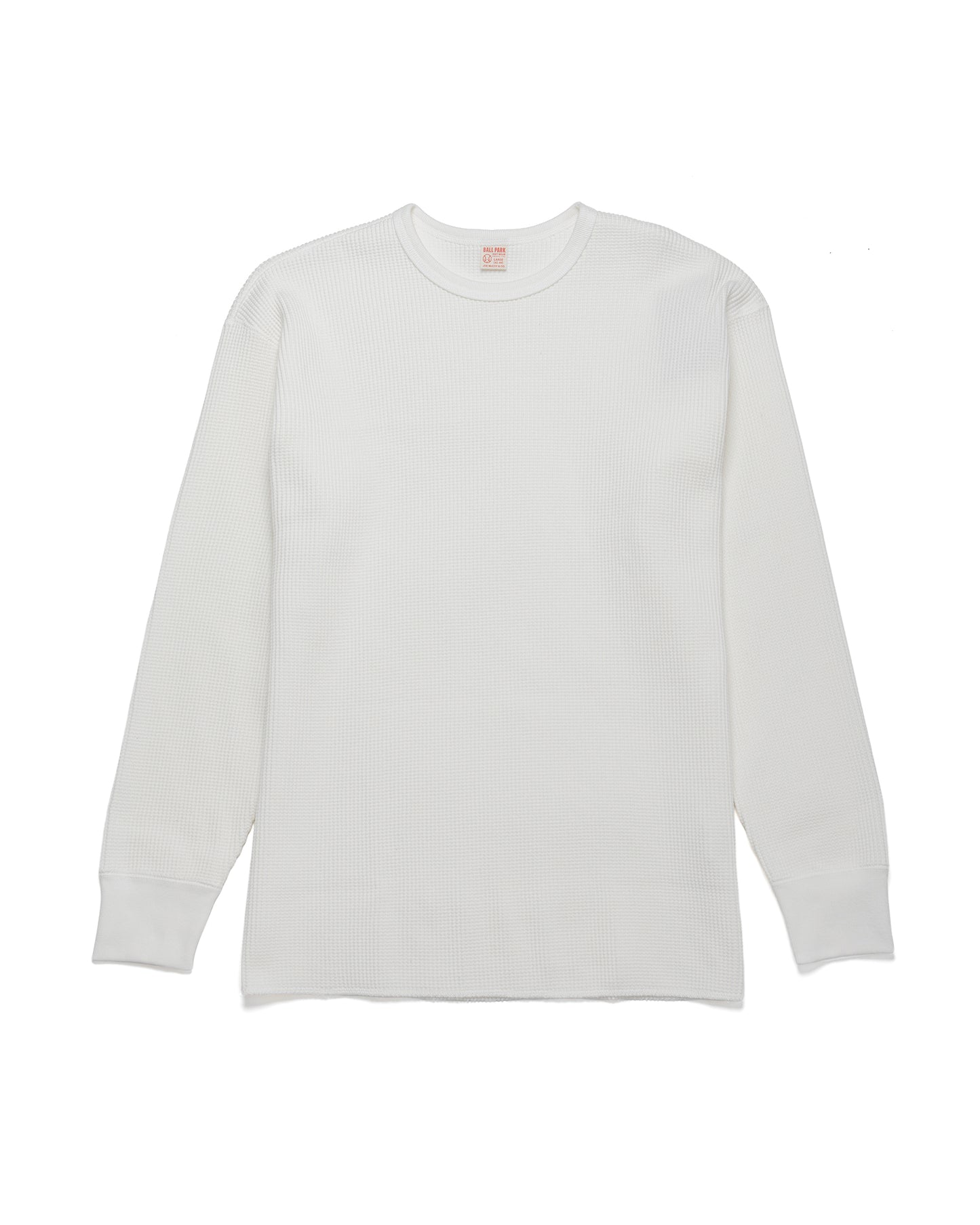 lost & found The Real McCoy's The Real McCoy's MC25103 Ball Park Waffle Thermal Shirt L/S Tee White