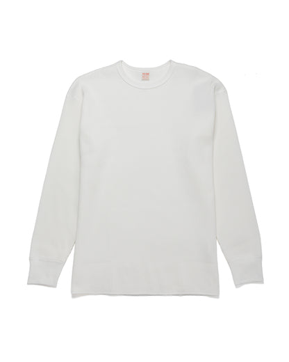 lost & found The Real McCoy's The Real McCoy's MC25103 Ball Park Waffle Thermal Shirt L/S Tee White