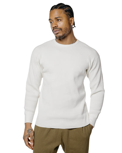 lost & found The Real McCoy's The Real McCoy's MC25103 Ball Park Waffle Thermal Shirt L/S Tee White