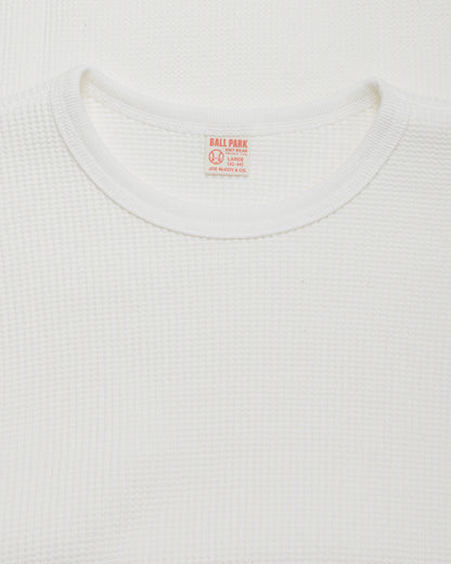 lost & found The Real McCoy's The Real McCoy's MC25103 Ball Park Waffle Thermal Shirt L/S Tee White