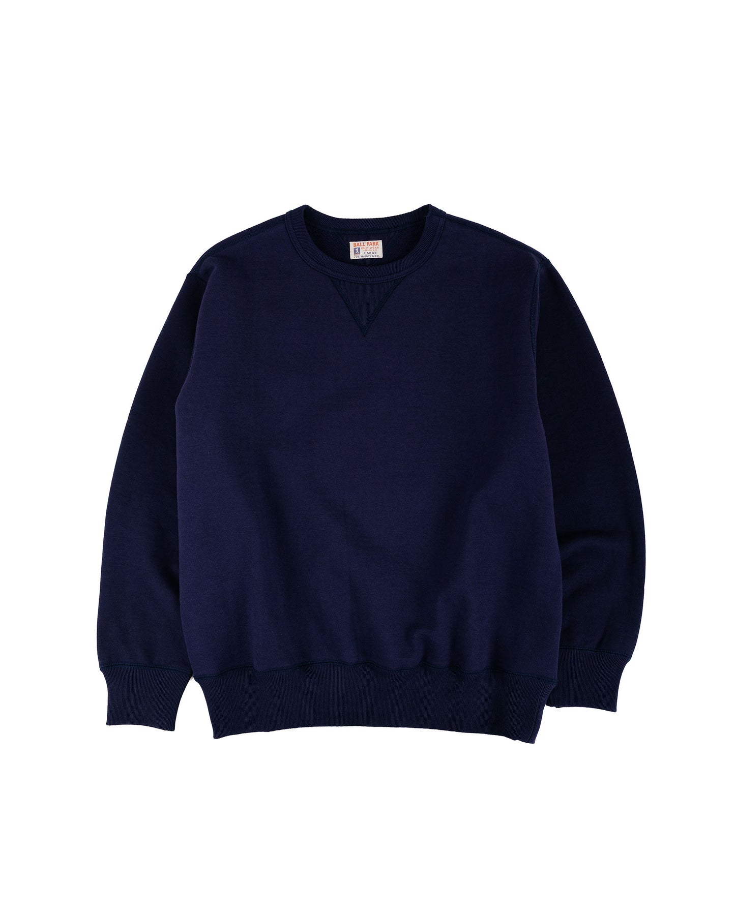 lost & found The Real McCoy's The Real McCoy's MC25104 12oz. Ball Park Crewneck Sweatshirt L. Navy