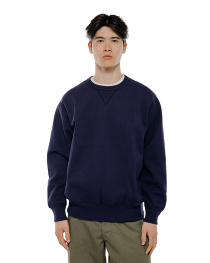lost & found The Real McCoy's The Real McCoy's MC25104 12oz. Ball Park Crewneck Sweatshirt L. Navy
