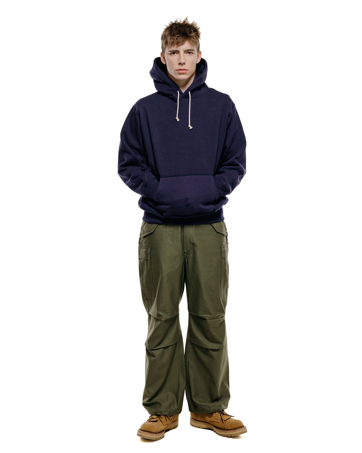 lost & found The Real McCoy's The Real McCoy's MC25105 12oz. Ball Park Hooded Sweatshirt L.Navy