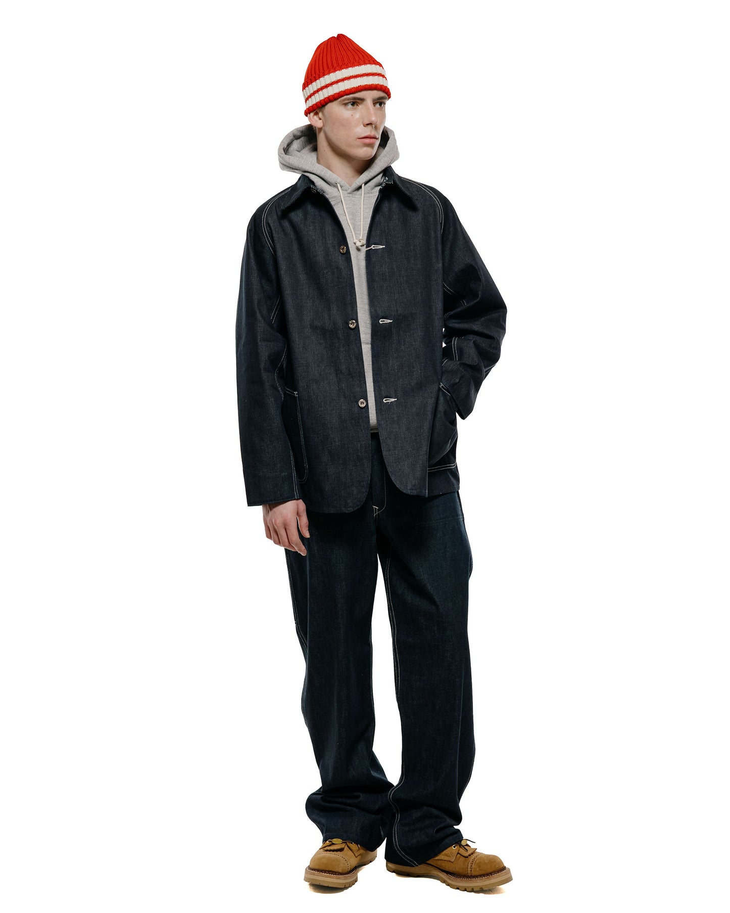 lost & found The Real McCoy's The Real McCoy's MC25105 12oz. Ball Park Hooded Sweatshirt Medium Grey