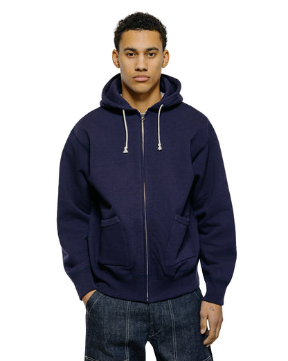 lost & found The Real McCoy's The Real McCoy's MC25106 12 Oz. Ball Park F/Z Hooded Sweatshirt L.Navy