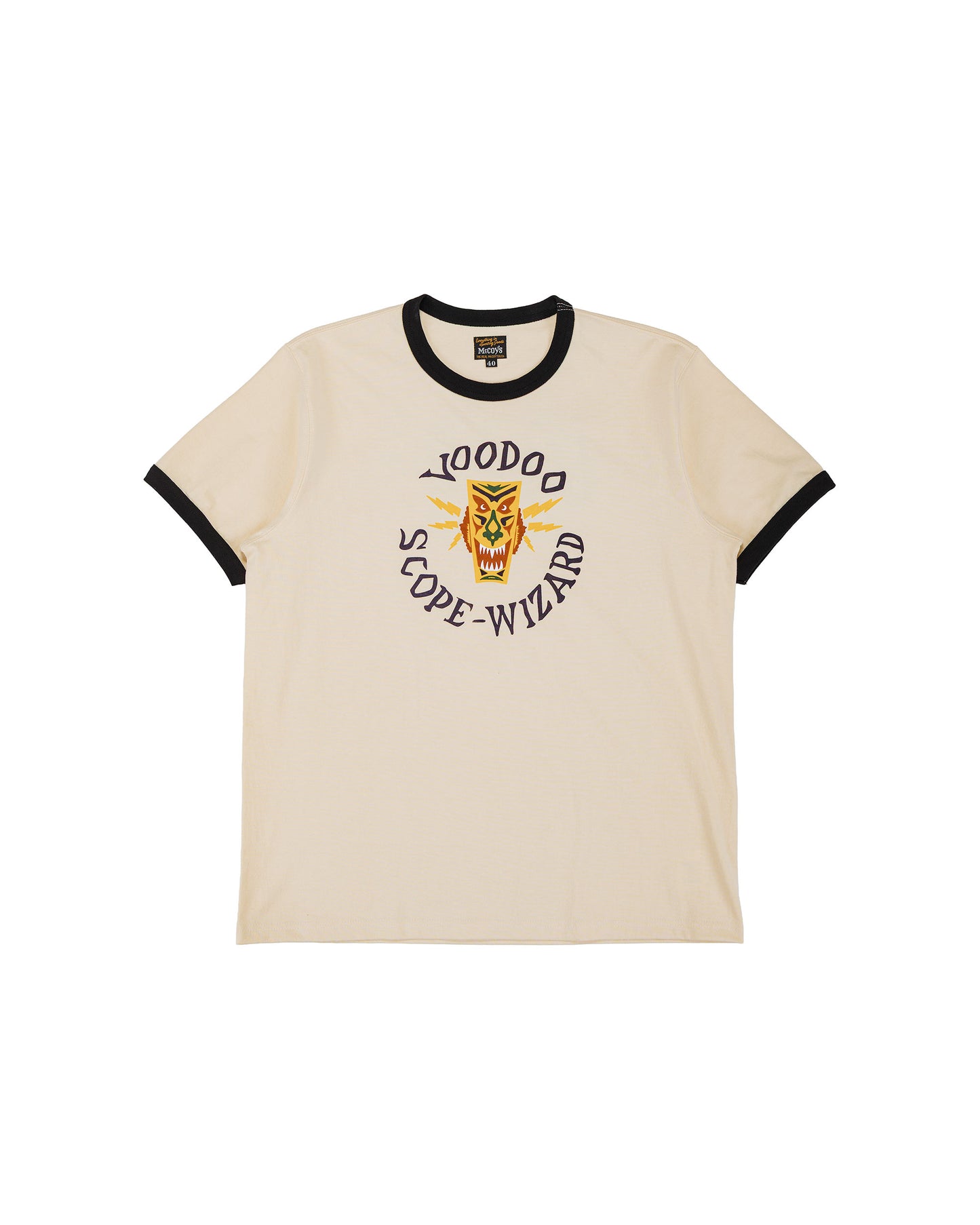 lost & found The Real McCoy's The Real McCoy's MC26009 Military Tee / Voodoo, Colored Ecru/Black