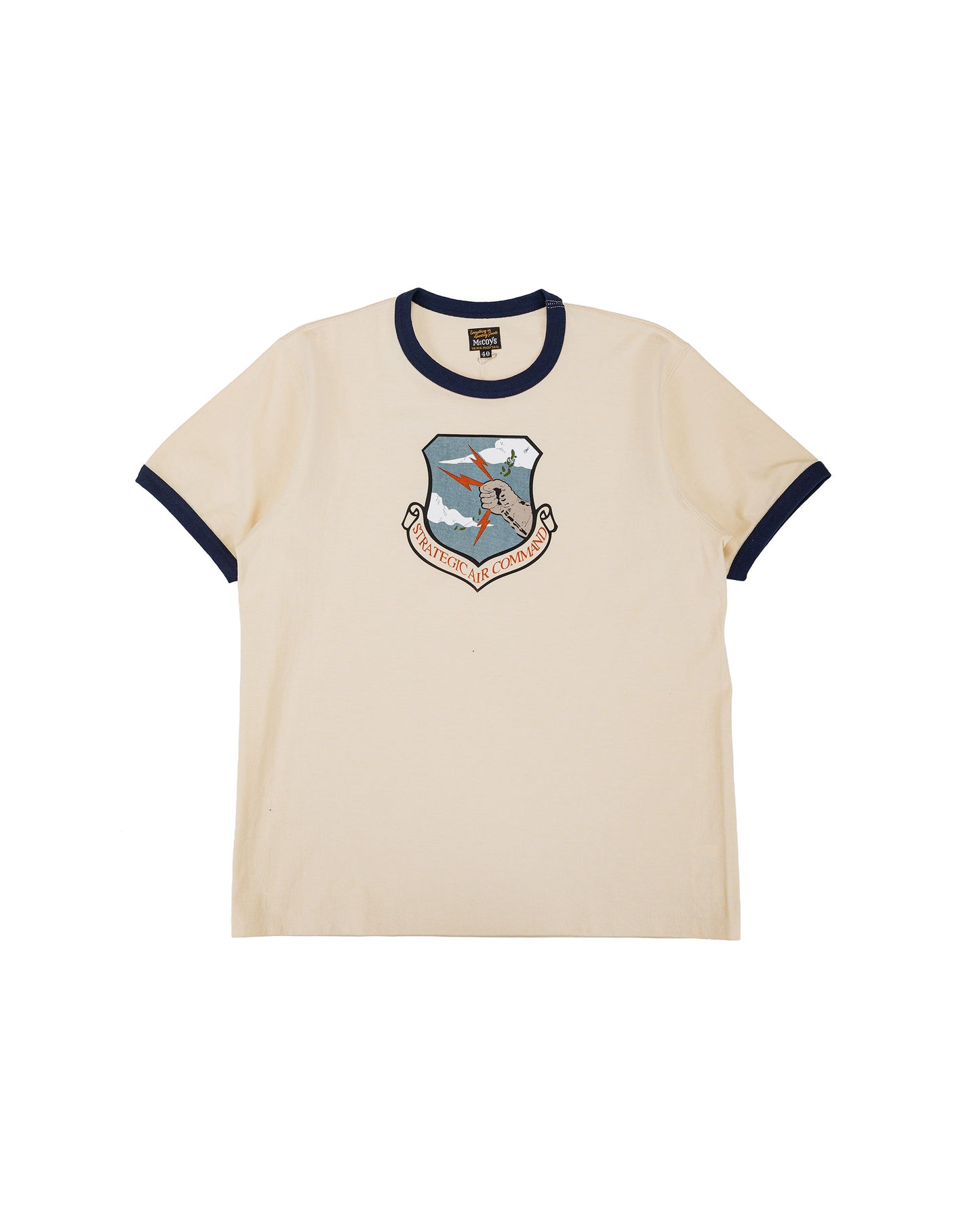 lost & found The Real McCoy's The Real McCoy's MC26013 Military Tee / Strategic Air Commando Ecru/Navy