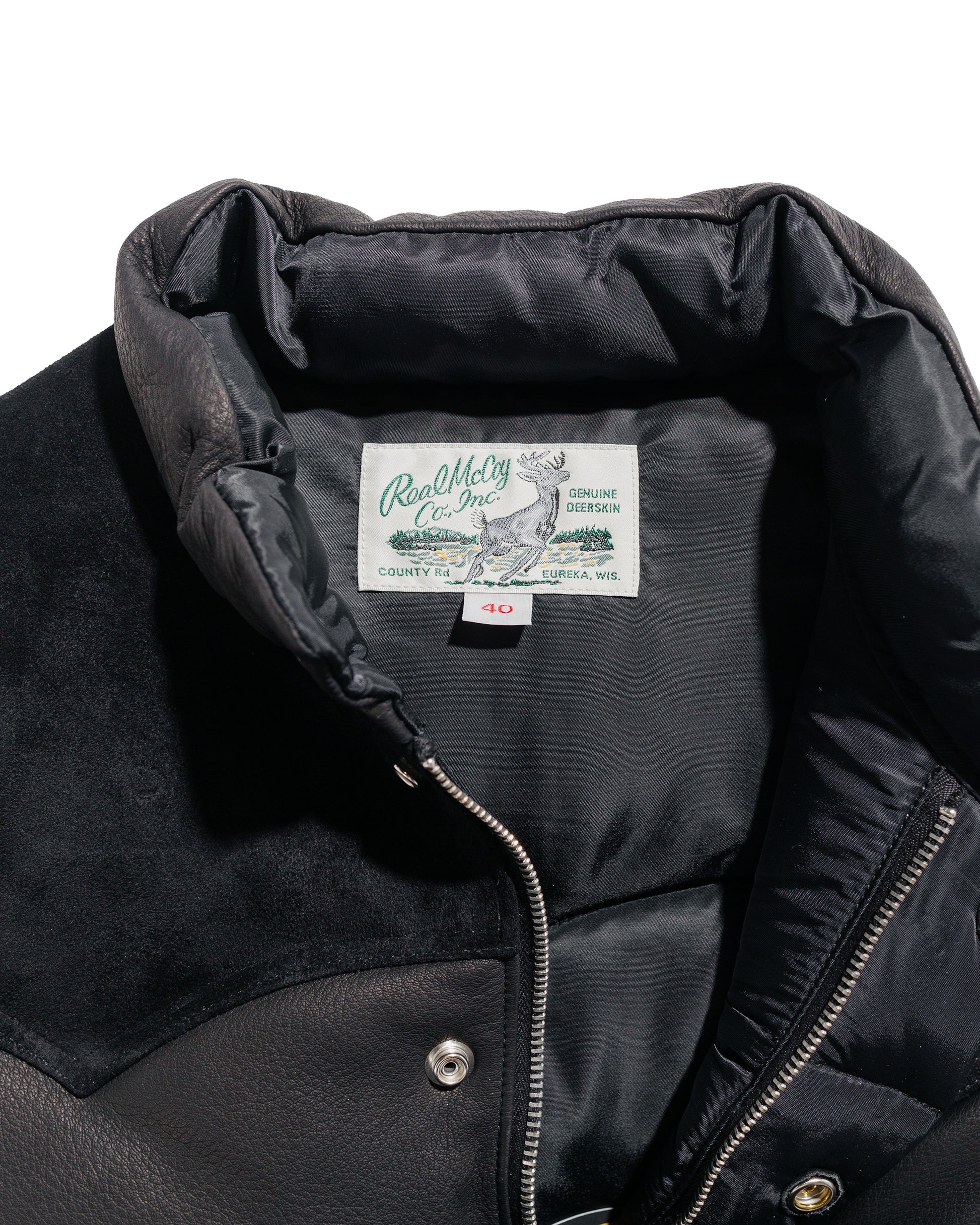lost & found The Real McCoy's The Real McCoy's MJ22119 Deerskin Down Vest Black