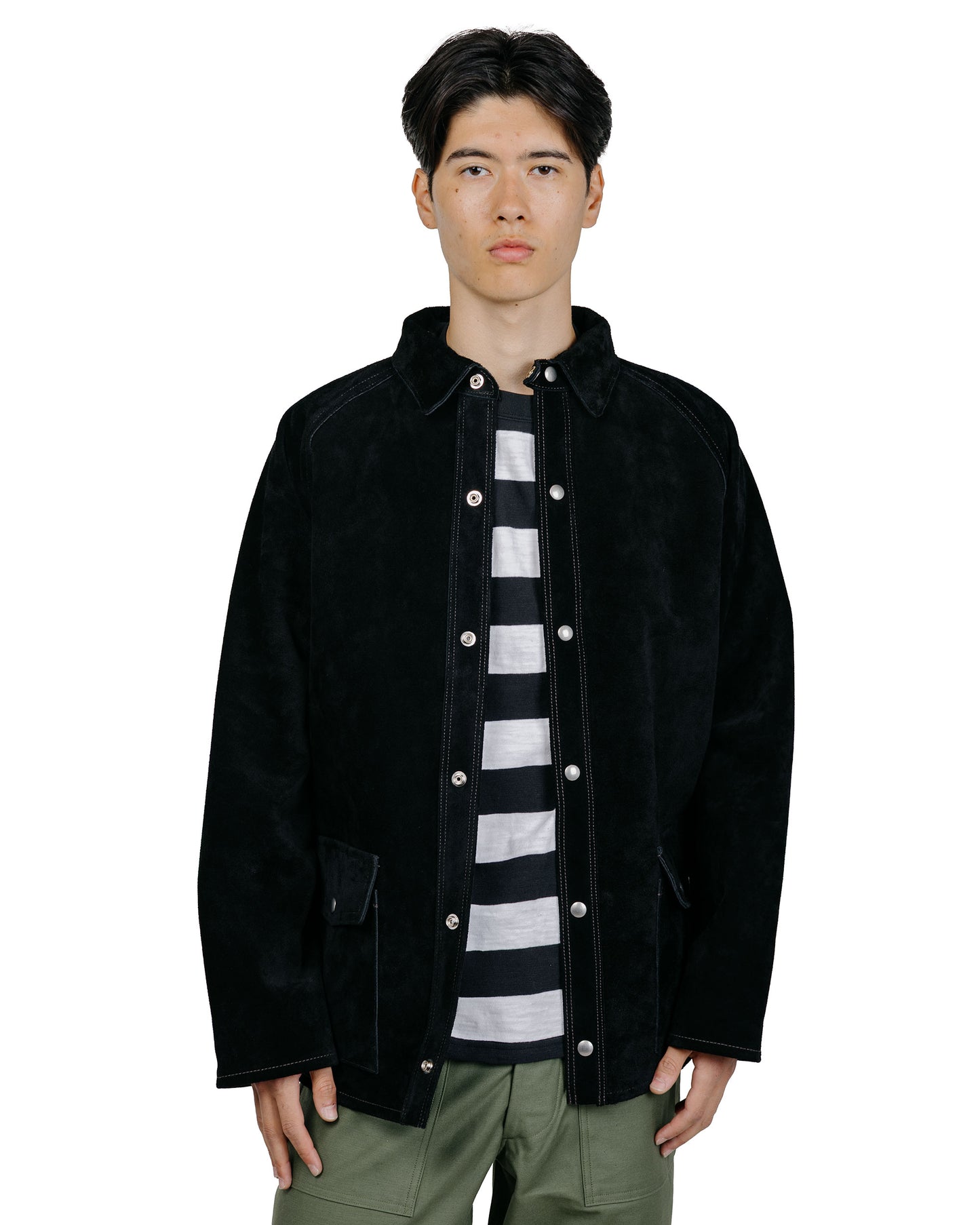 The Real McCoy's MJ23014 8HU Leather Welder Jacket Black