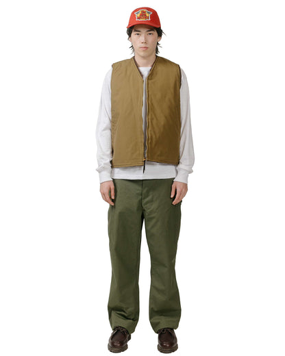 The Real McCoy's MJ23107 USN Alpaca Vest Khaki model full