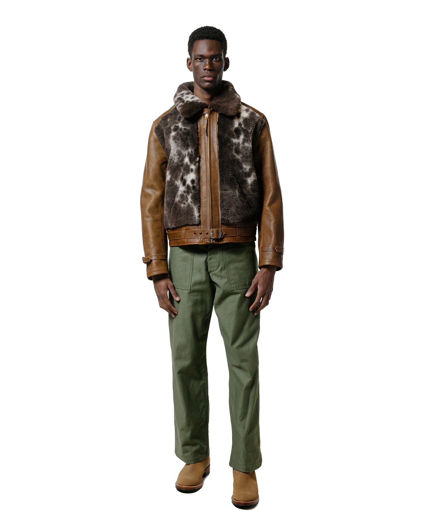 lost & found The Real McCoy's The Real McCoy's MJ23123 Aklak Grizzly Jacket / Brown, Jacob Brown
