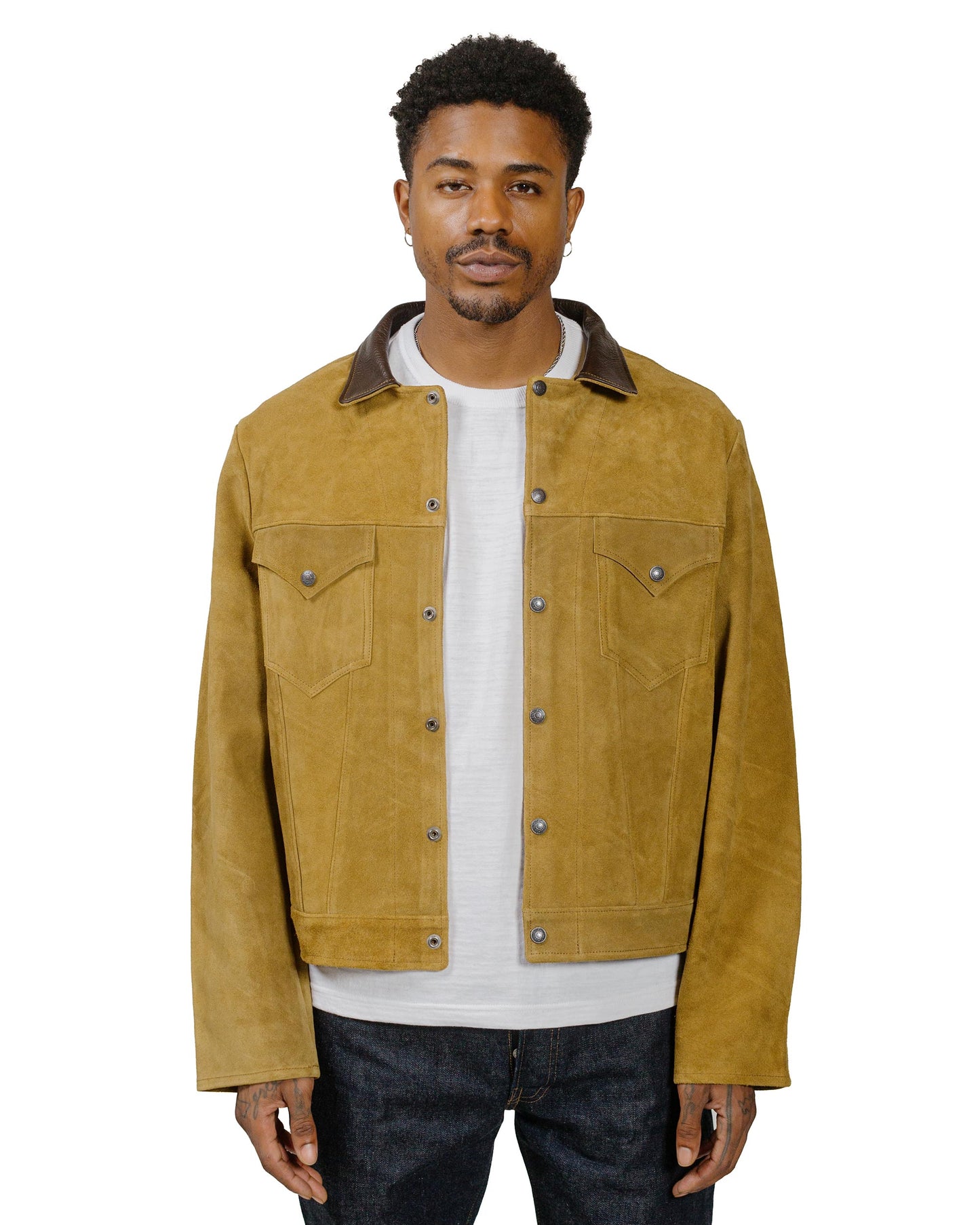 lost & found The Real McCoy's The Real McCoy's MJ24007 Rough Out Leather Western Jacket Brown