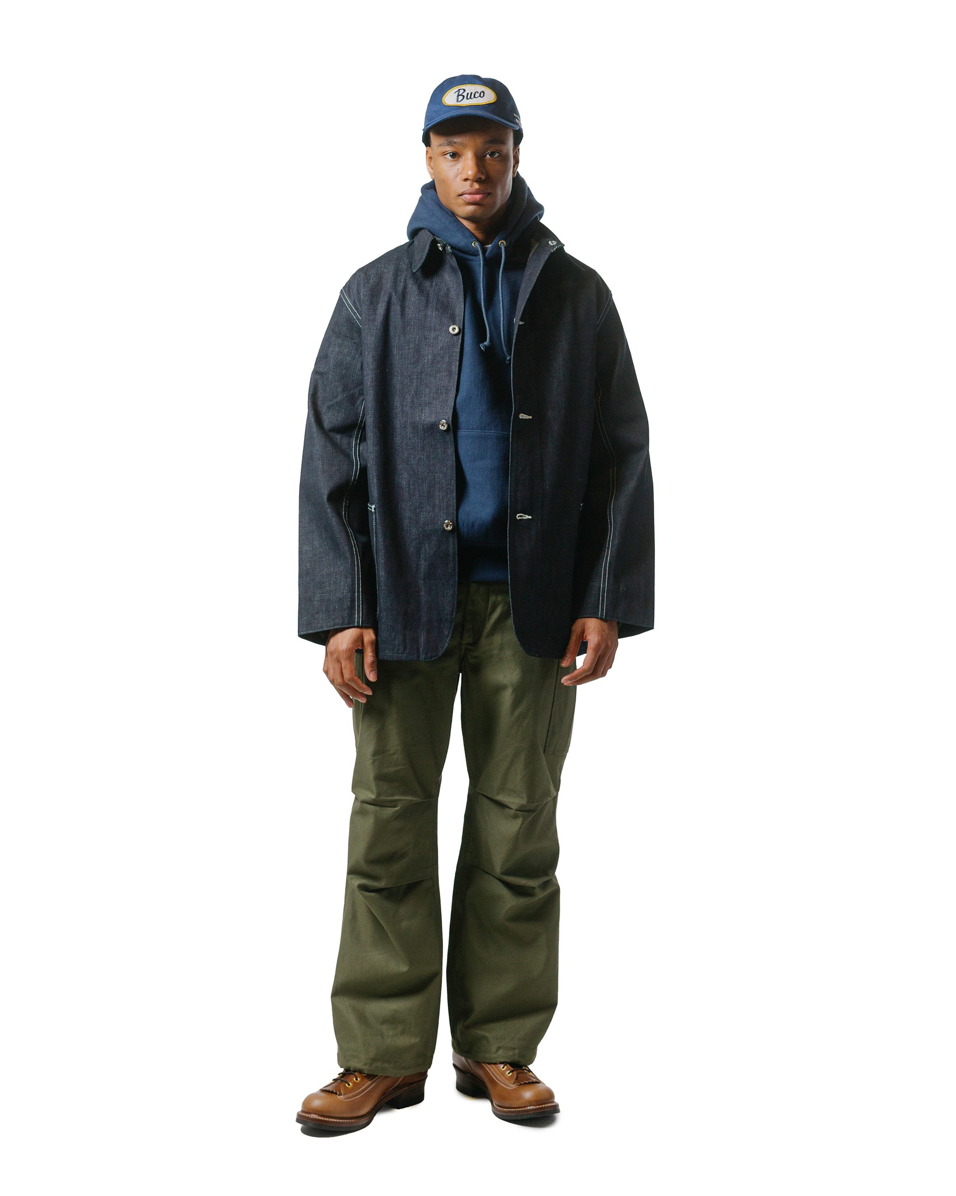 lost & found The Real McCoy's The Real McCoy's MJ24013 WWII Denim Chore Coat Indigo